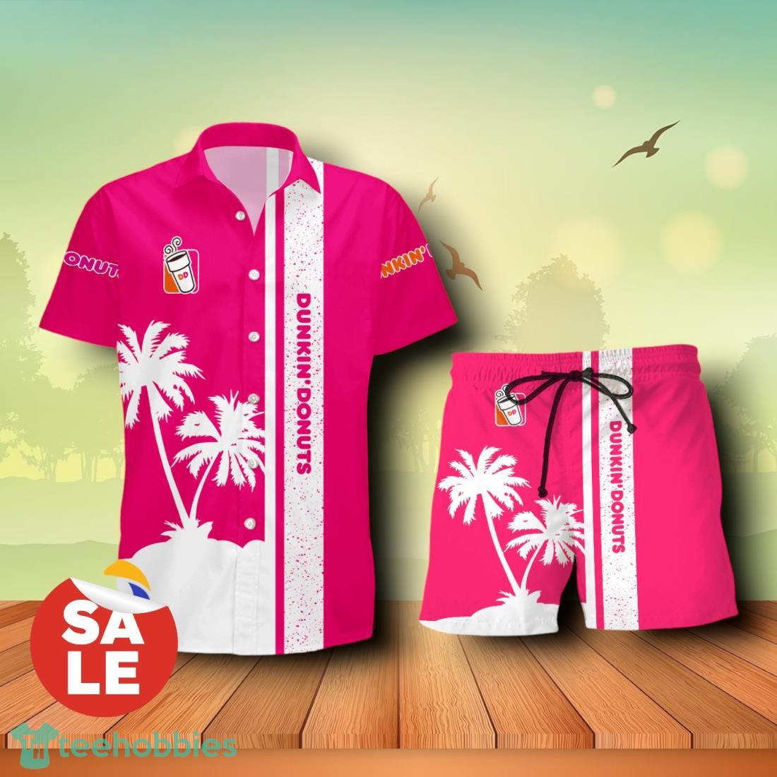 Dunkin Donuts Palm Tree Summer Combo Hawaiian Shirt & Shorts For Men Women