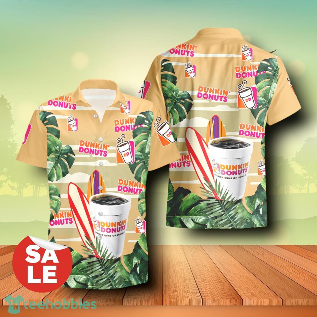 Dunkin Donuts Surfboard Tropical Forest Combo Hawaiian Shirt & Shorts For Men Women