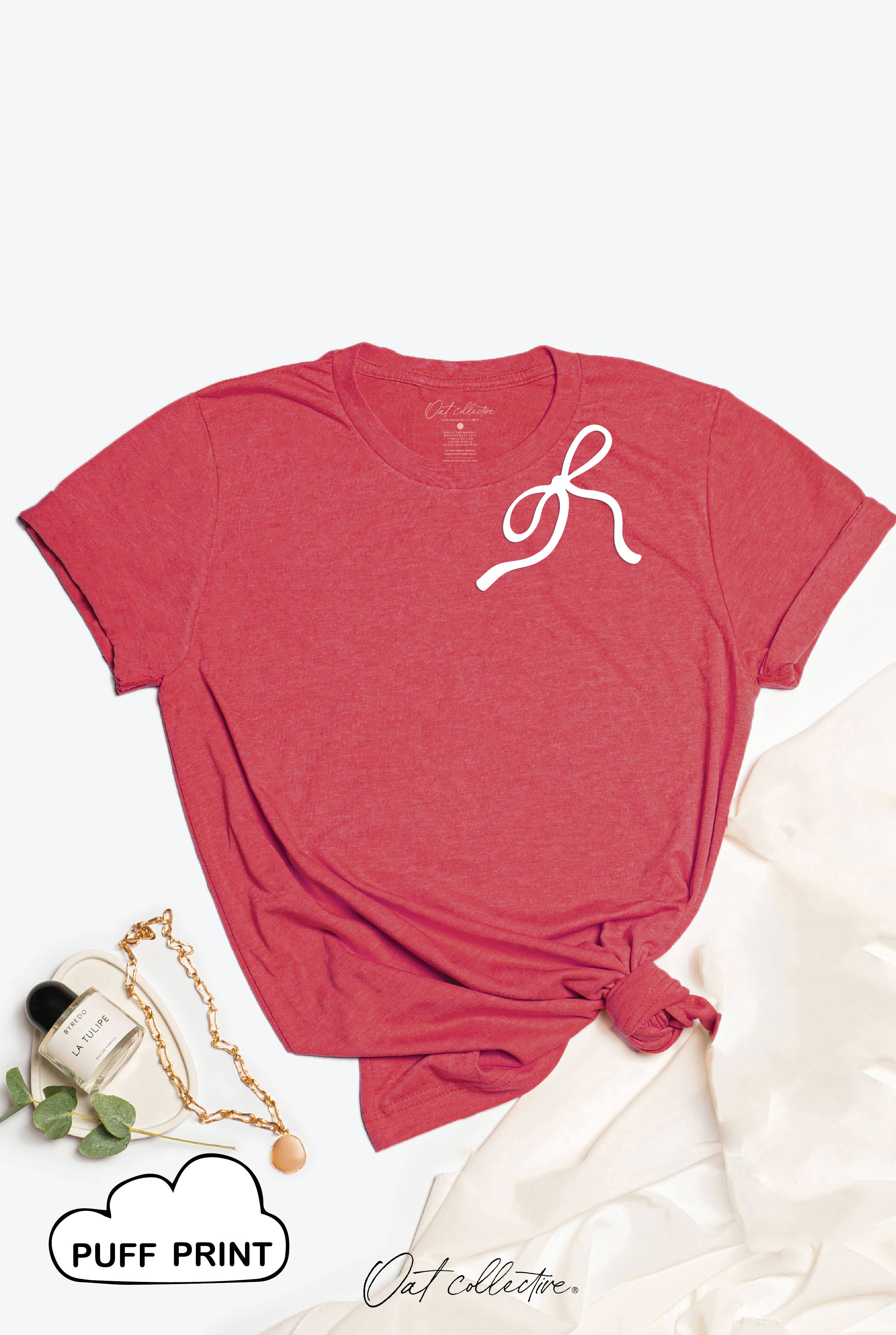 Ribbon Bow Puff Neckline Graphic T-Shirt Hoodie, Sweatshirt | PodTeesHub.com