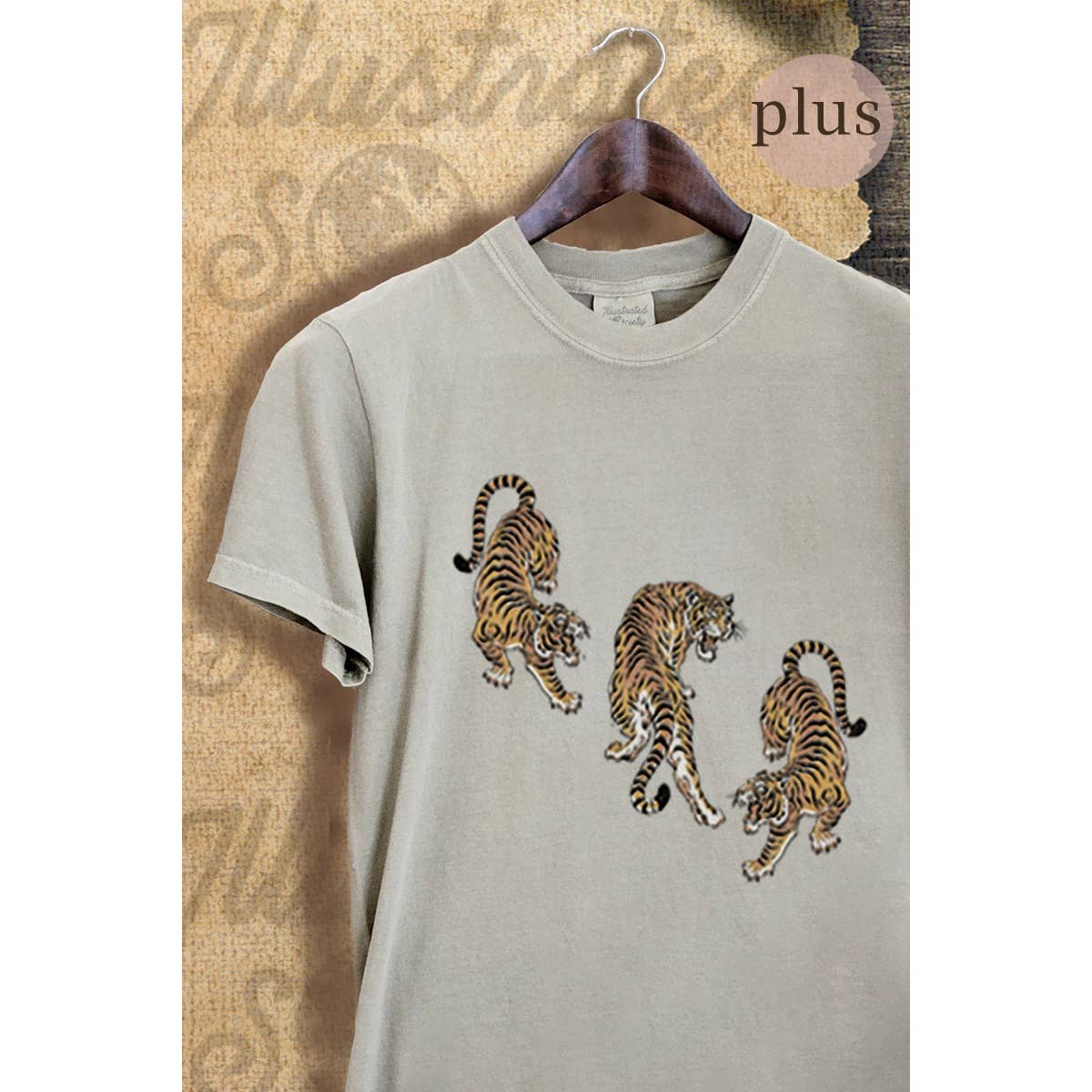 Three Tigers Vintage Graphic Plus Tee Hoodie, Sweatshirt | PodTeesHub.com