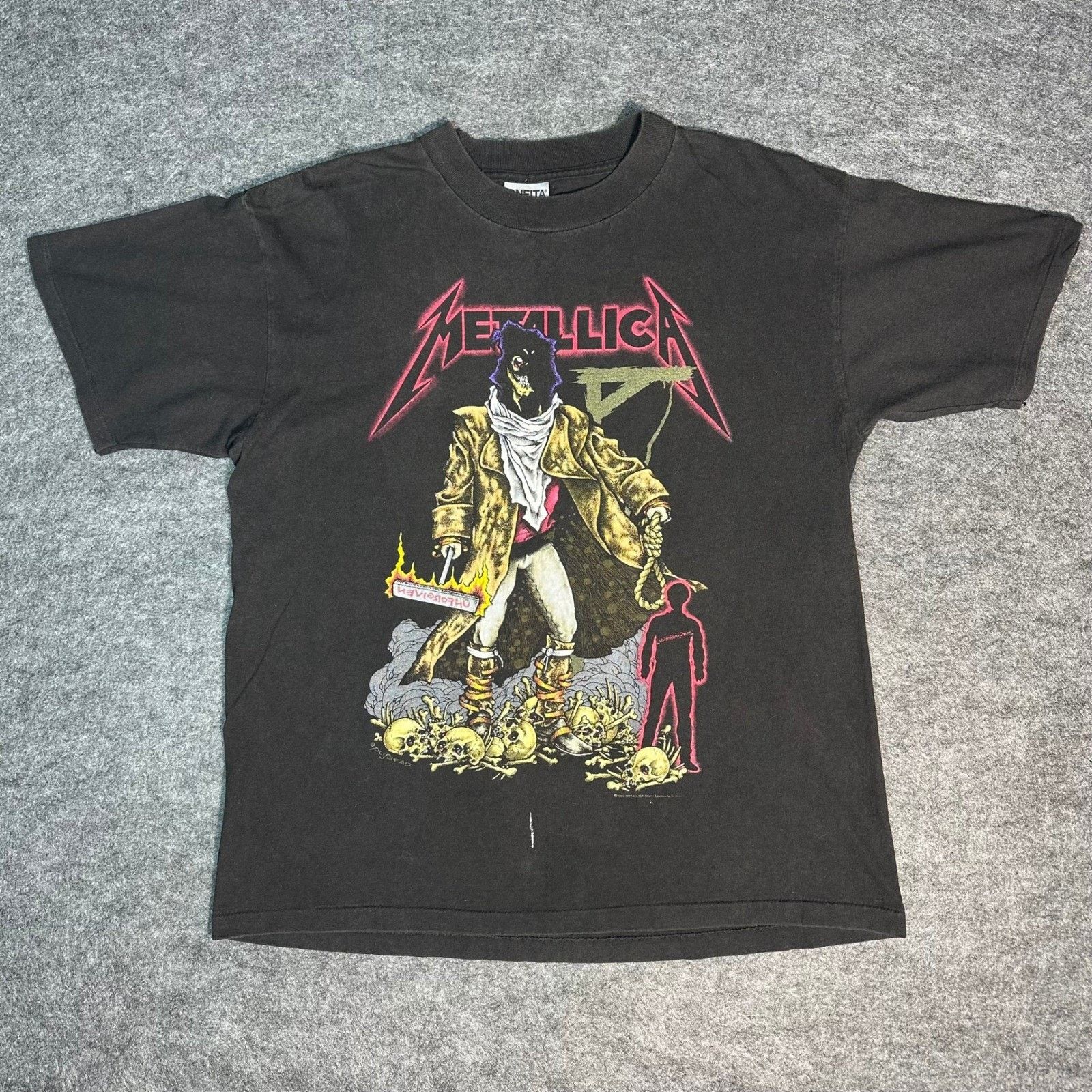 Vintage 90s Metallica Unforgiven Shirt Pushead Oneita Large Hoodie, Sweatshirt | PodTeesHub.com