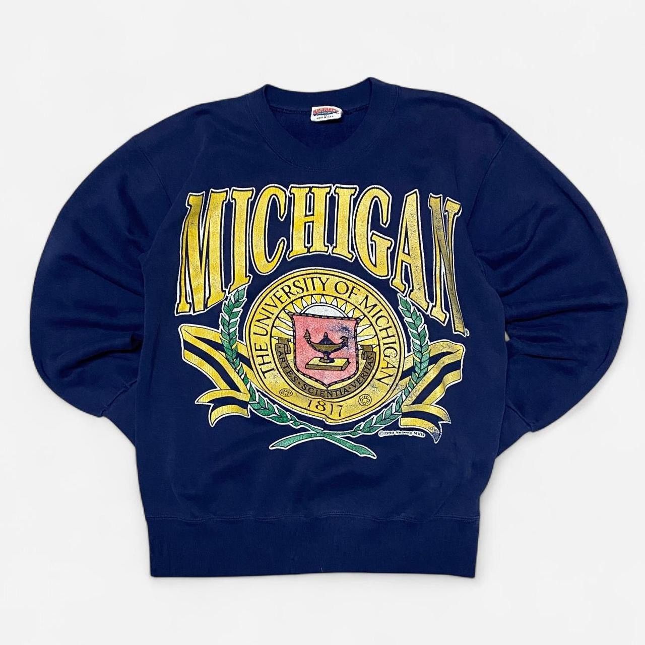 Other Vintage 90s University Of Michigan Navy Graphic Crewneck T-Shirts, Hoodie, Sweatshirt | PodTeesHub.com