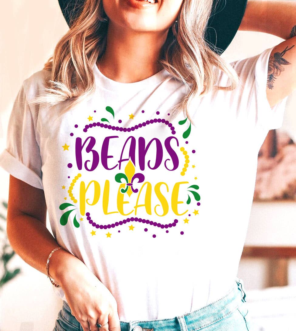 Beads Please - Mardi Gras Fun Party Cute Nola T-Shirt Hoodie, Sweatshirt | PodTeesHub.com