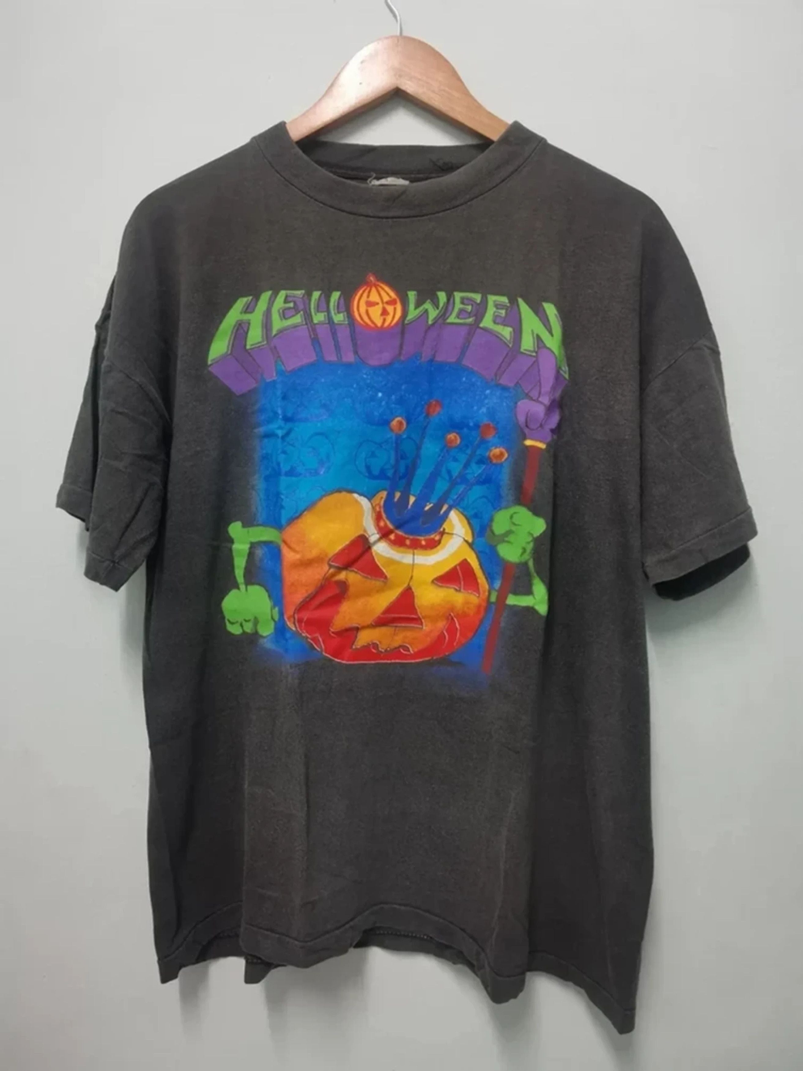Band Tees True Vintage 90s Helloween Metal Band Tee Super Rock 92 Hoodie, Sweatshirt | PodTeesHub.com