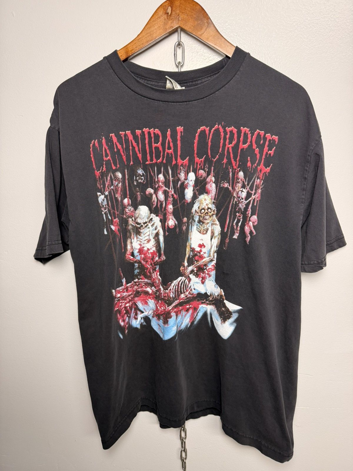 Band Tees Faded Cannibal Corpse Butchered At Birth Short Sleeve Tshirt Hoodie, Sweatshirt | PodTeesHub.com