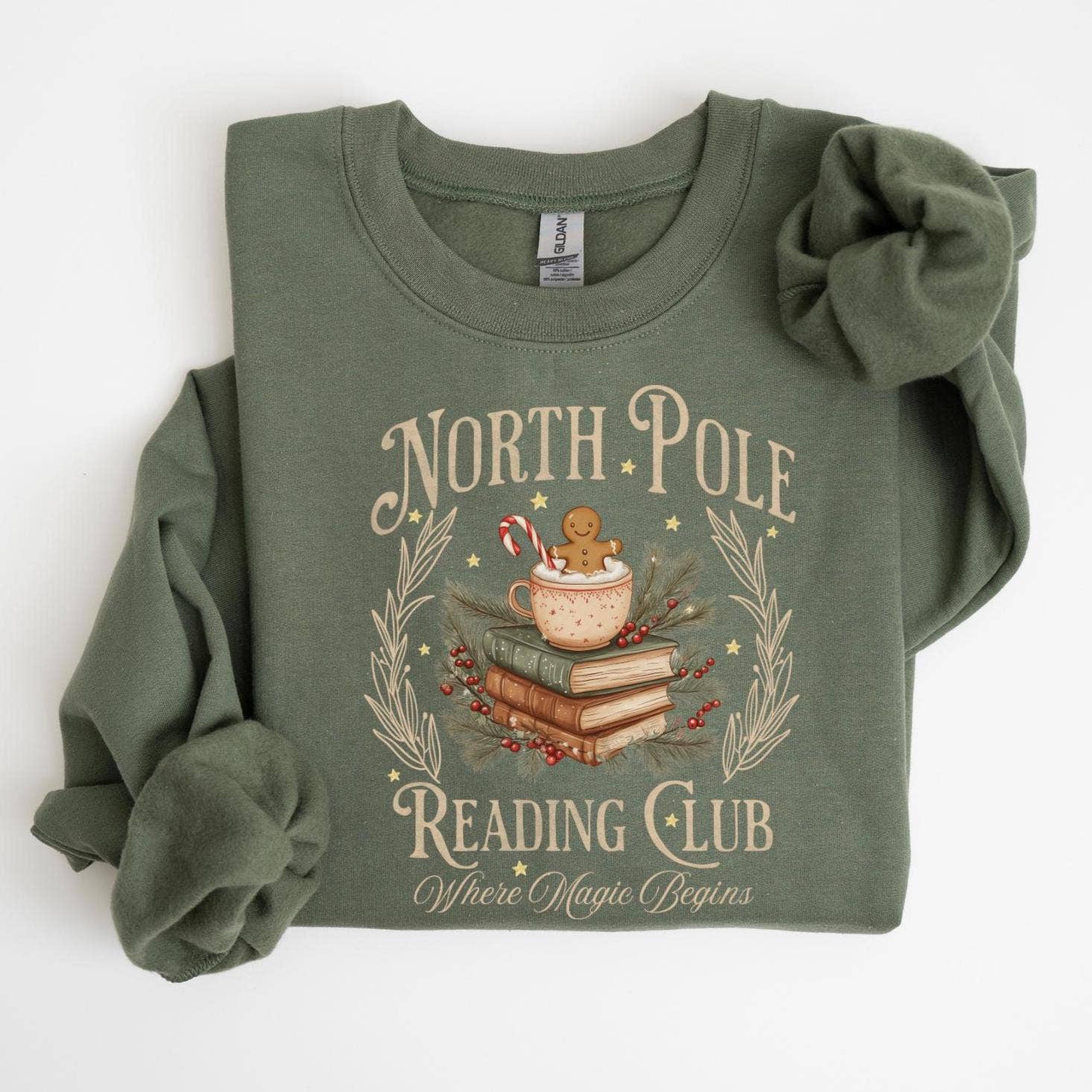Cozy North Pole Book Club Christmas Sweatshirt T-Shirts, Hoodie | PodTeesHub.com
