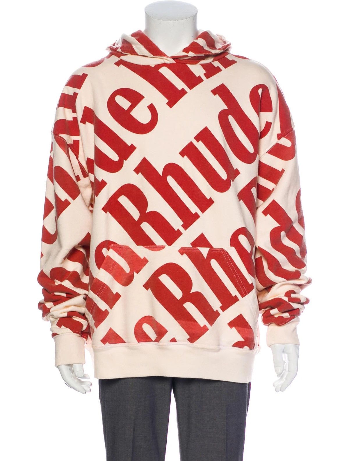 Rhude All Over Print White Red Hoodie T-Shirts, Sweatshirt | PodTeesHub.com