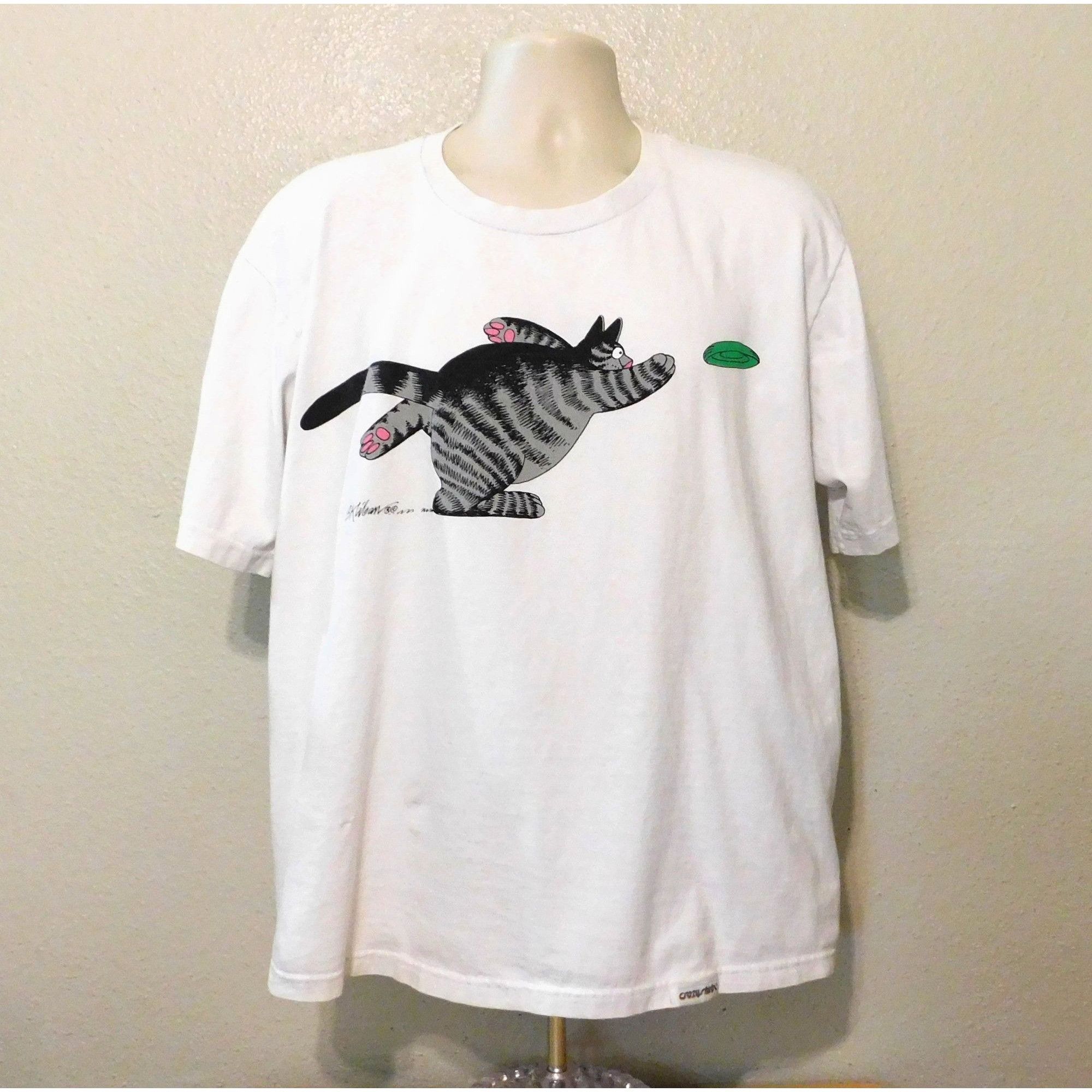 Vintage Crazy Shirts Hawaii Kliban Cat Vintage Tee Large White Frisb Hoodie, Sweatshirt | PodTeesHub.com