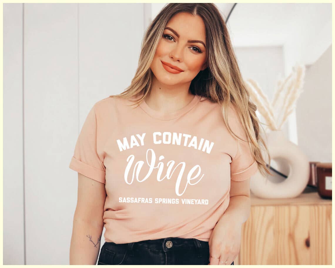 May Contain Wine - Sassafras Springs Vineyard T-Shirt Hoodie, Sweatshirt | PodTeesHub.com