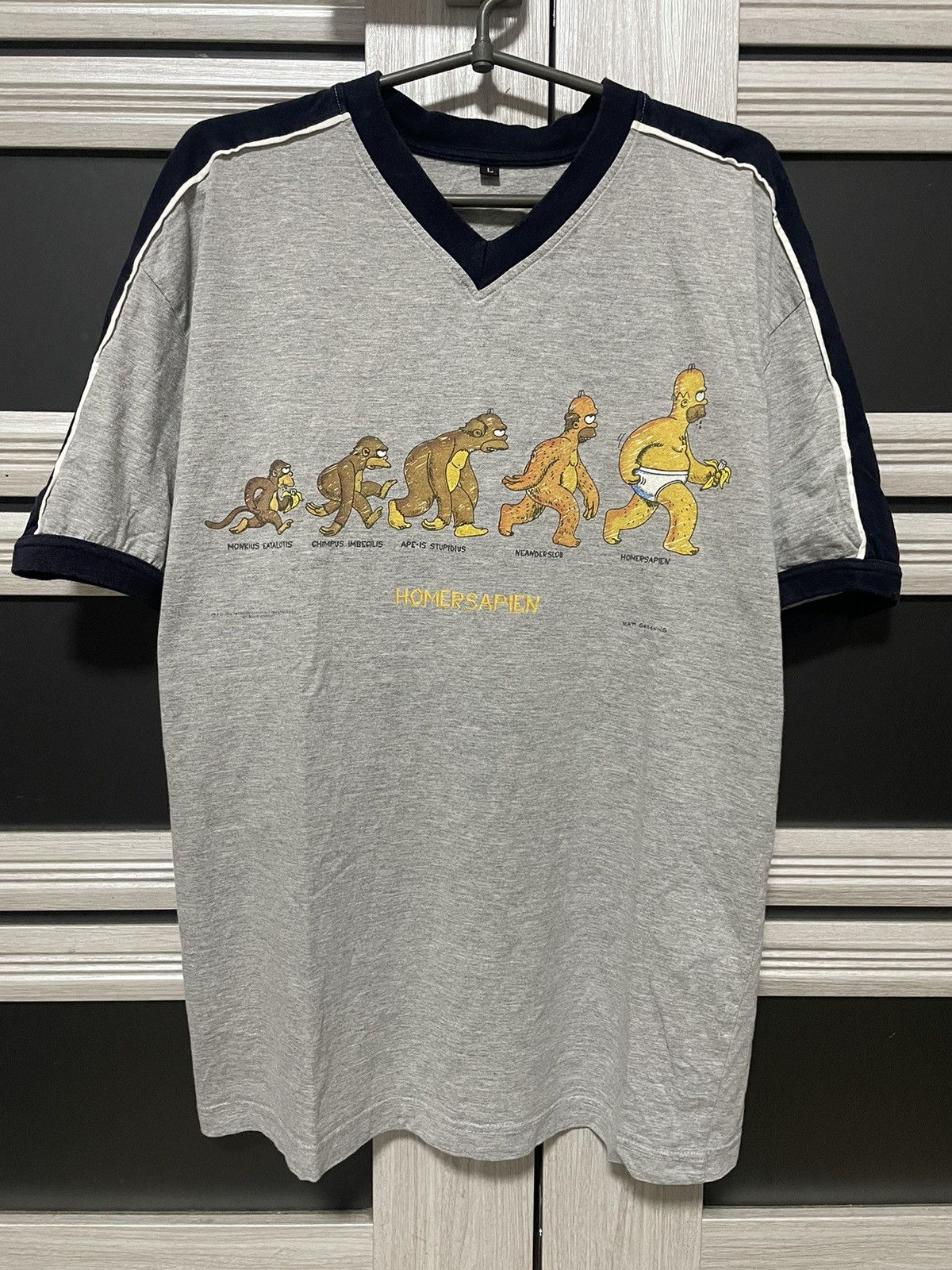 1996 Vintage Homersapien Simpsons Gray Cartoon L T-Shirts, Hoodie, Sweatshirt