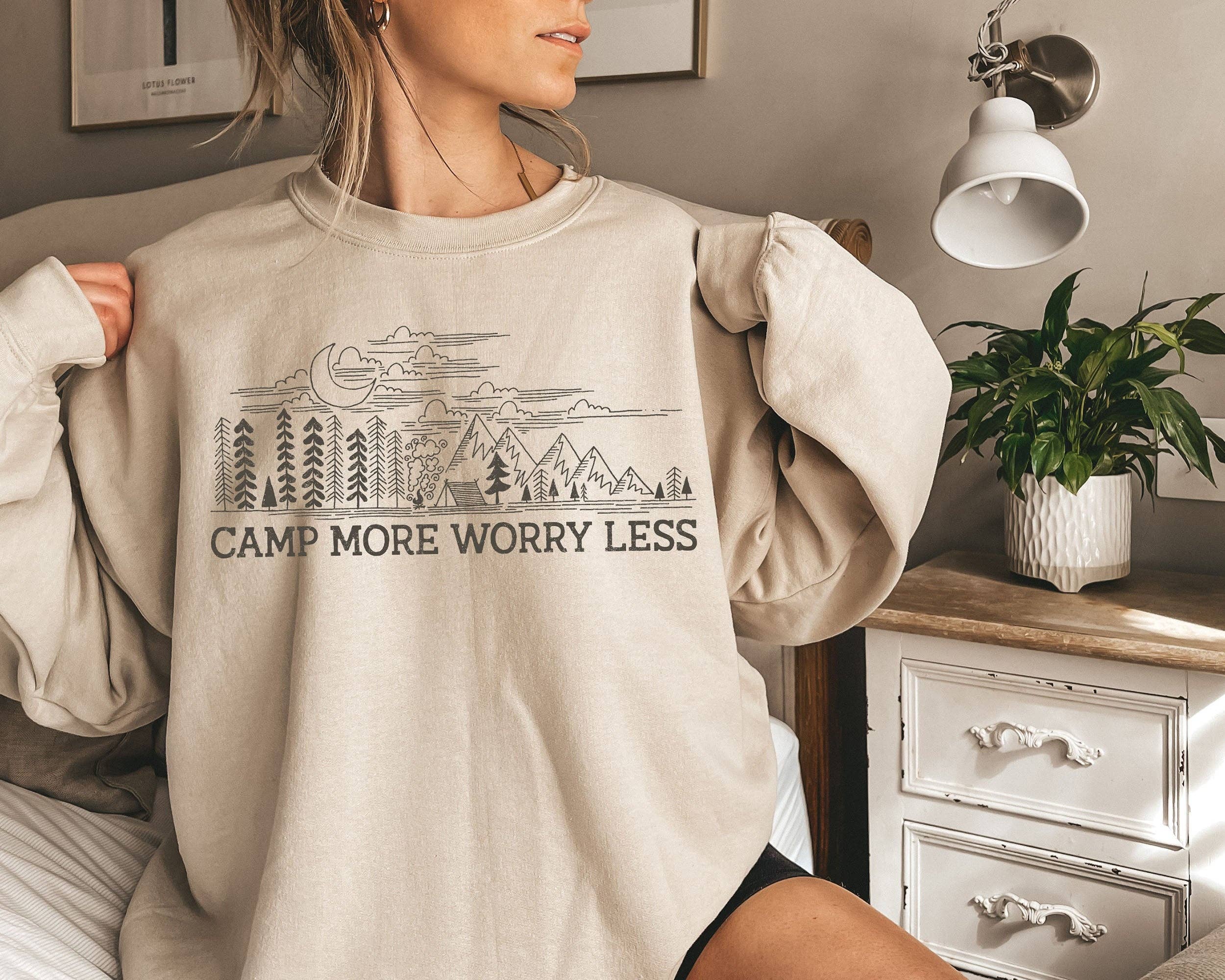 Camp More Worry Less Bl Sweatshirt T-Shirts, Hoodie | PodTeesHub.com