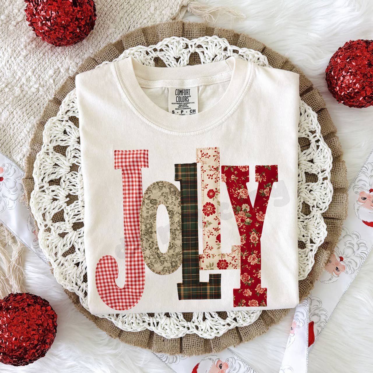 Faux Quilted Jolly Tee Hoodie, Sweatshirt | PodTeesHub.com