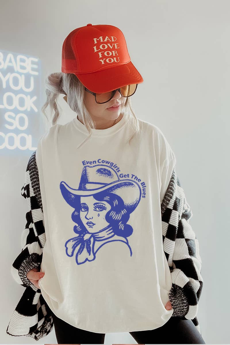 Cowgirls Western Vintage Graphic Oversized Tee Hoodie, Sweatshirt | PodTeesHub.com