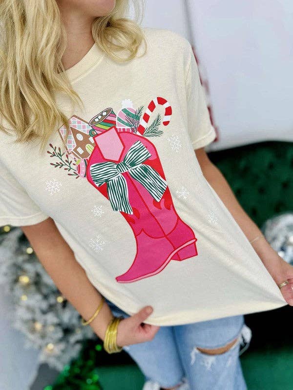 Christmas Things Cowboy Boot Dtf Tee Hoodie, Sweatshirt | PodTeesHub.com