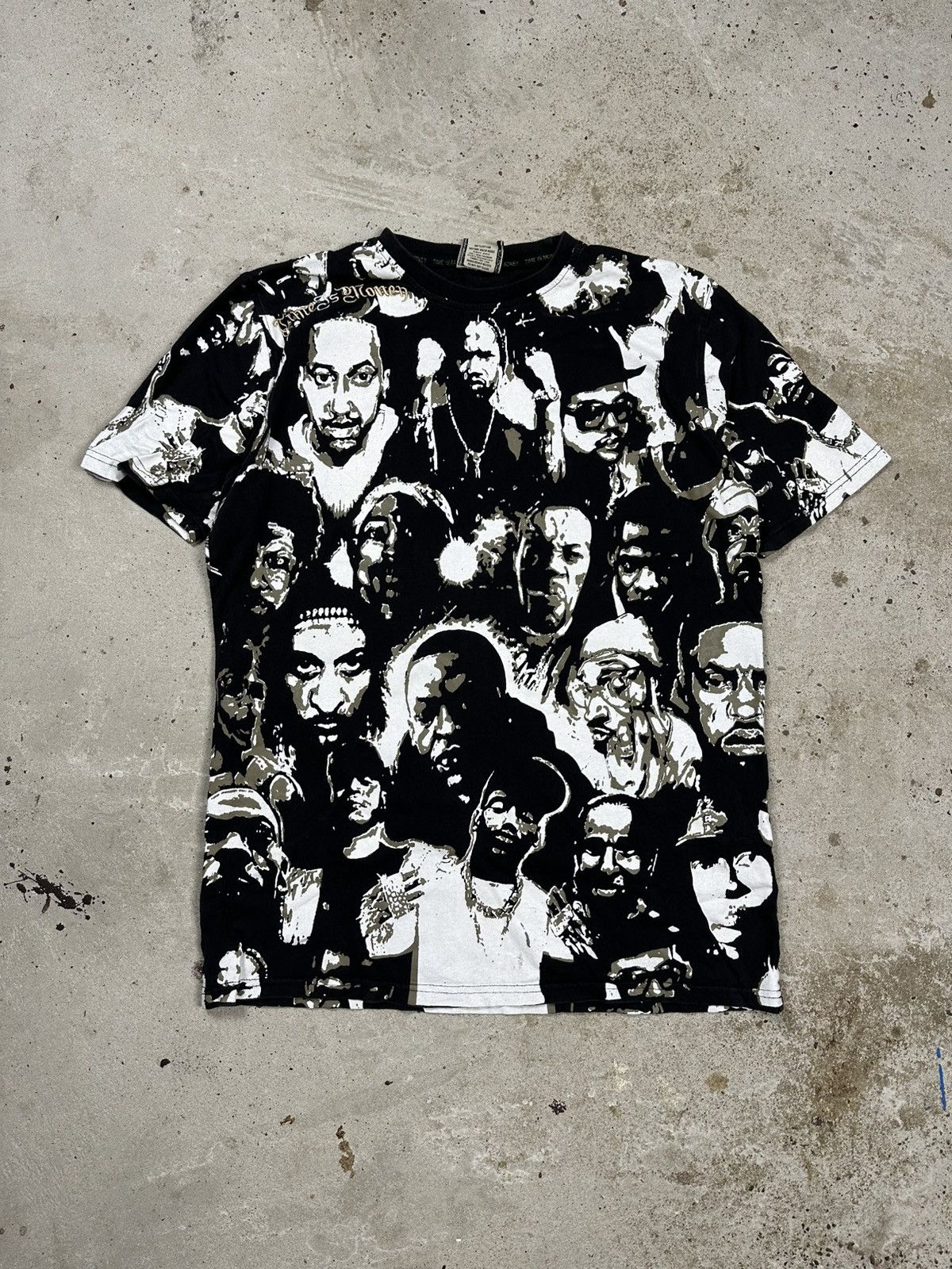 Rap Tees Vintage Y2k Time Is Money All Over Print Rap Hip Hop Tee Hoodie, Sweatshirt | PodTeesHub.com