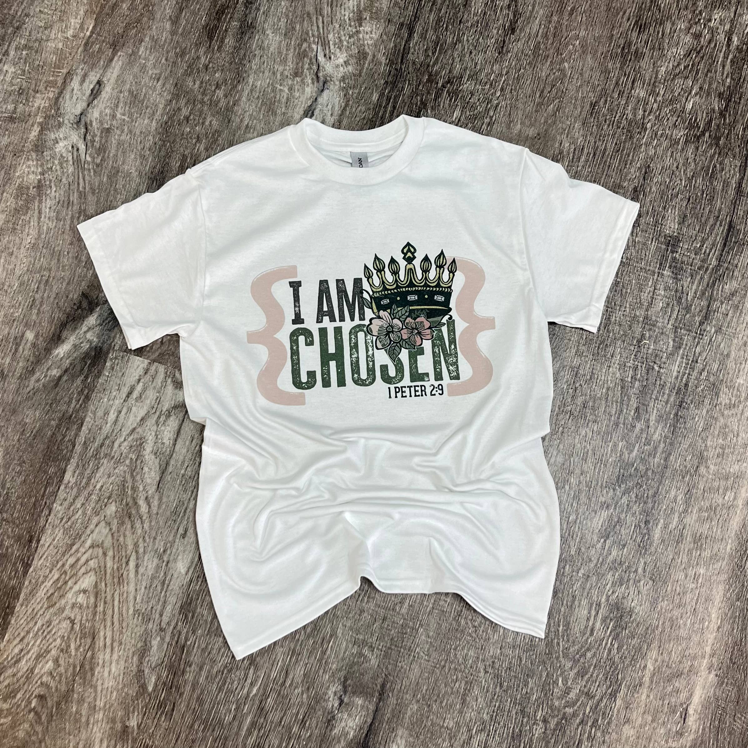 I Am Chosen with Crown On White Tee Hoodie, Sweatshirt | PodTeesHub.com