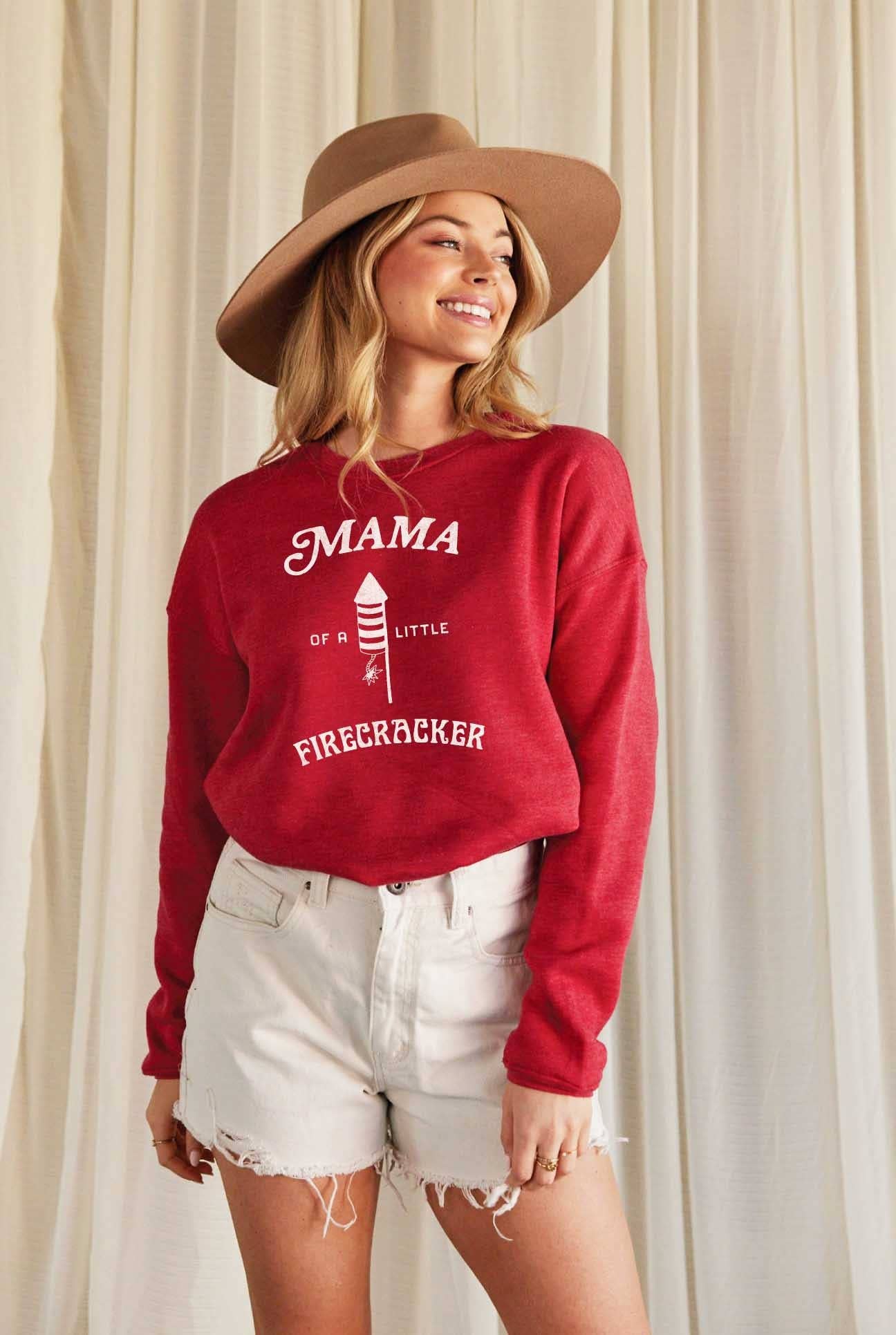 Mama of A Little Firecracker Graphic Sweatshirt T-Shirts, Hoodie | PodTeesHub.com