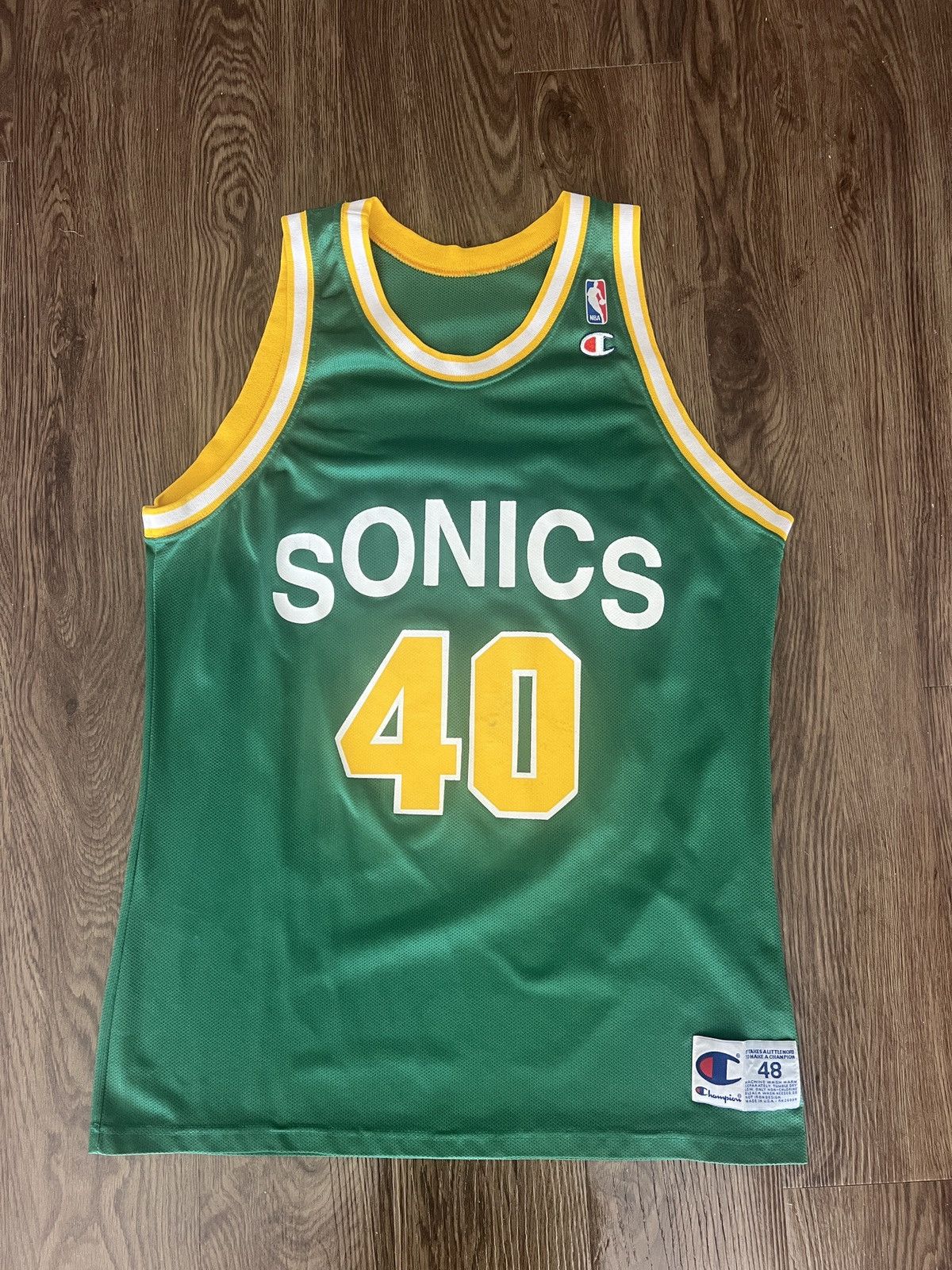 Champion Shawn Kemp Seattle Super Sonics Champion Jersey Sz48 M T-Shirts, Hoodie, Sweatshirt | PodTeesHub.com