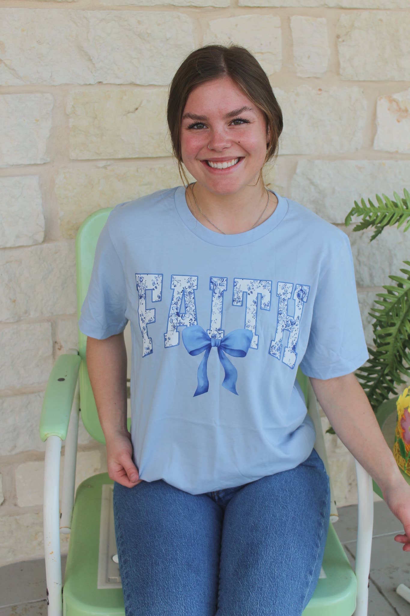 Blue Floral Faith Graphic Tee Hoodie, Sweatshirt | PodTeesHub.com