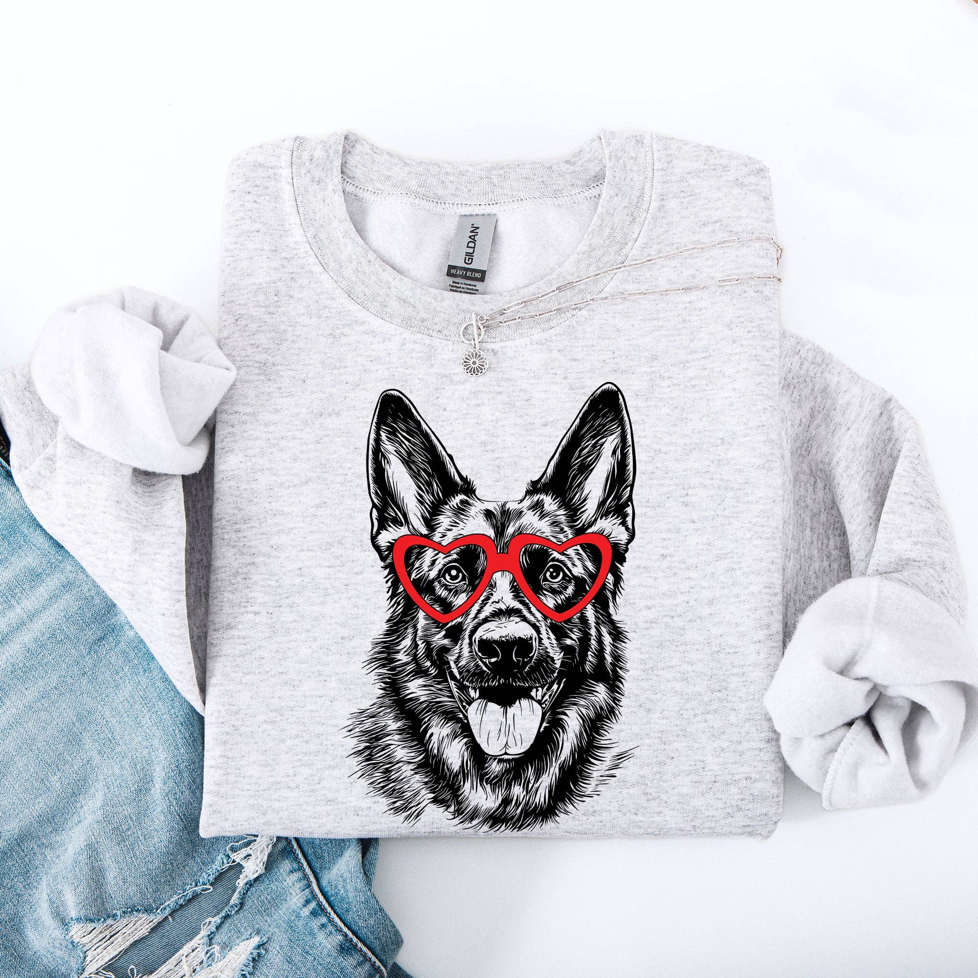 German Shepherd, Pet, Dog Breed, Valentine's Sweatshirt T-Shirts, Hoodie | PodTeesHub.com