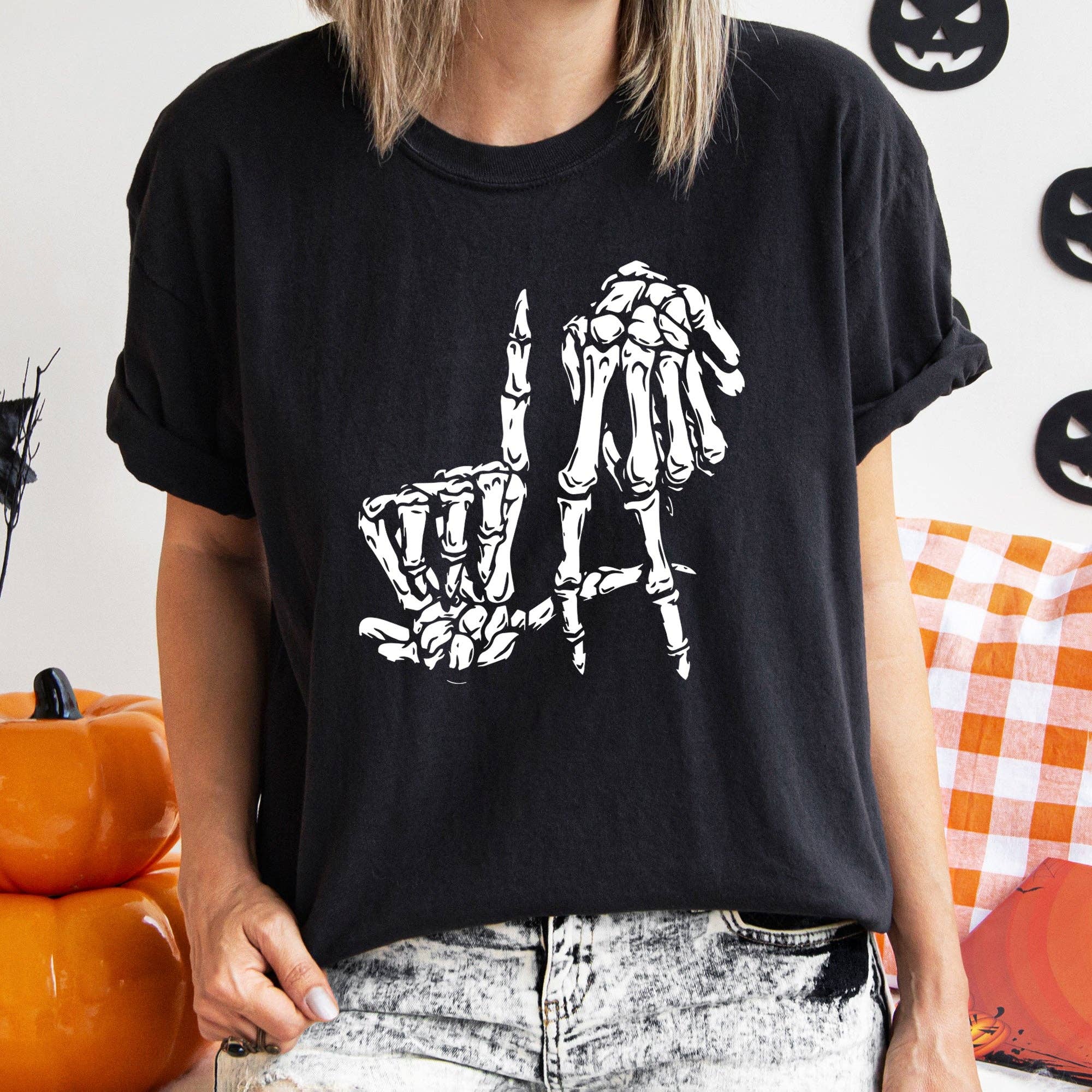 La Skeleton Retro Halloween T-Shirt White Print Hoodie, Sweatshirt | PodTeesHub.com