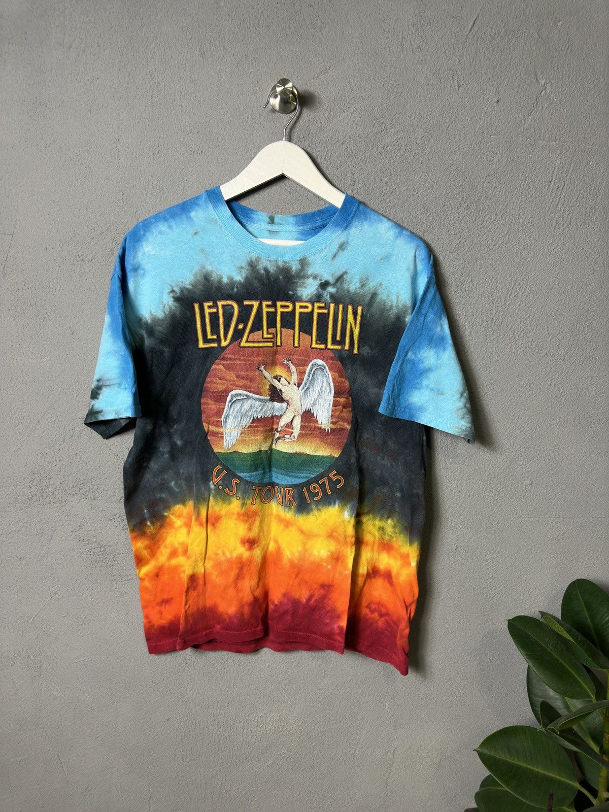 Zeppelin Led Zeppelin T Shirt Tie Dye Us Tour 1975 Reprint Band Tee Hoodie, Sweatshirt | PodTeesHub.com