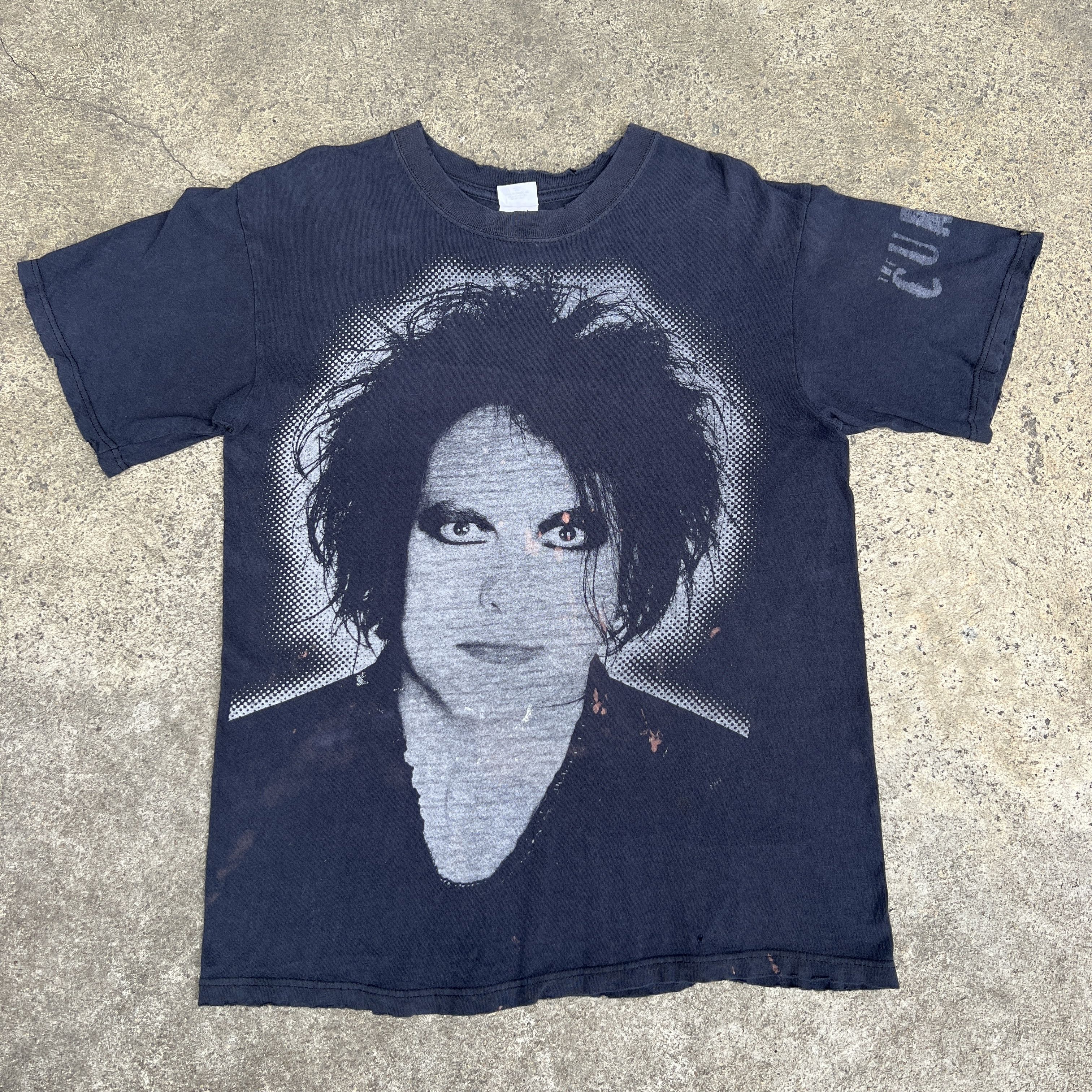Band Tees Vintage Y2k The Cure Promo Tee Robert Smith Faded Distressed Hoodie, Sweatshirt | PodTeesHub.com
