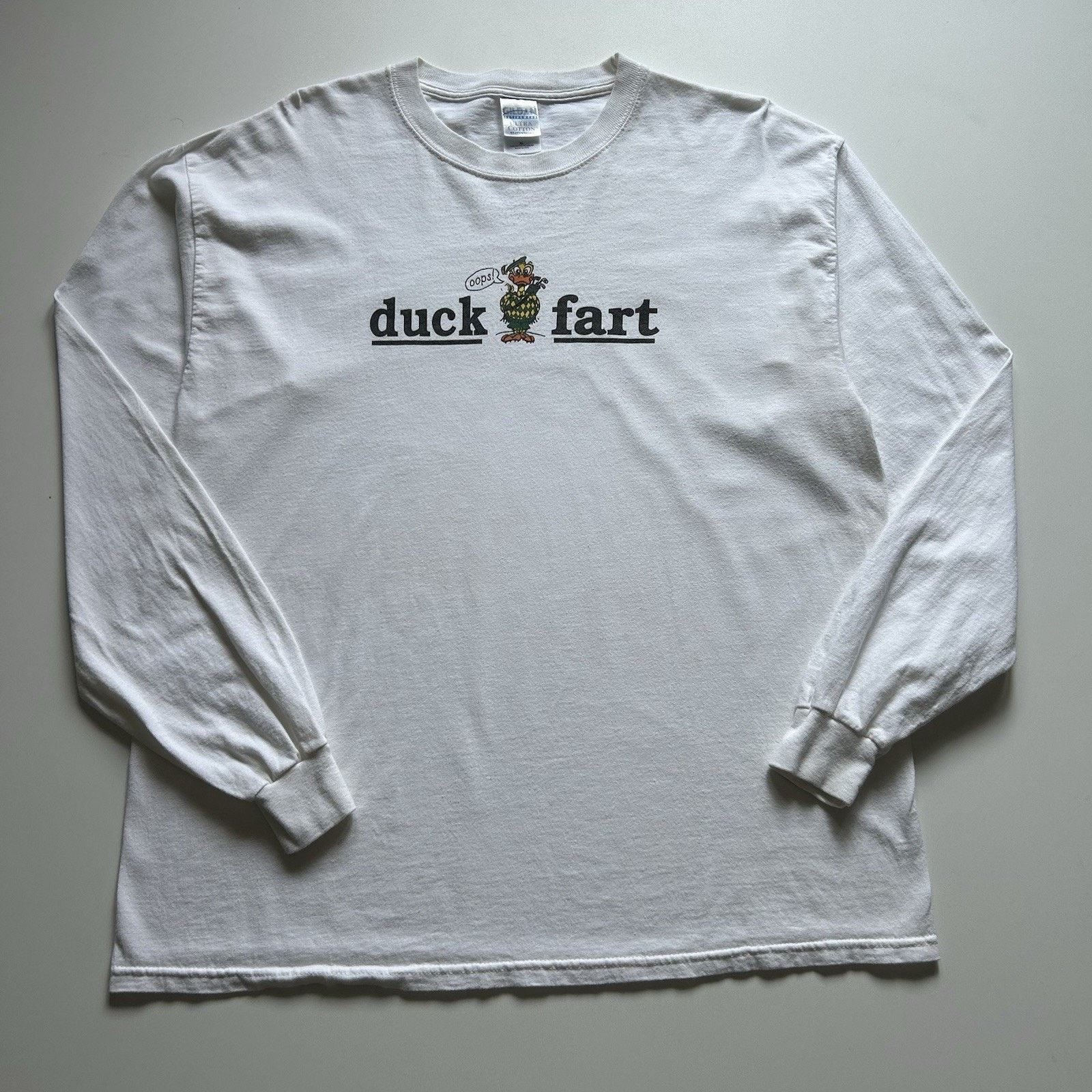 Gildan Vintage Y2k Funny Shirt Long Sleeve Xl Duck Fart Animal Art Hoodie, Sweatshirt | PodTeesHub.com