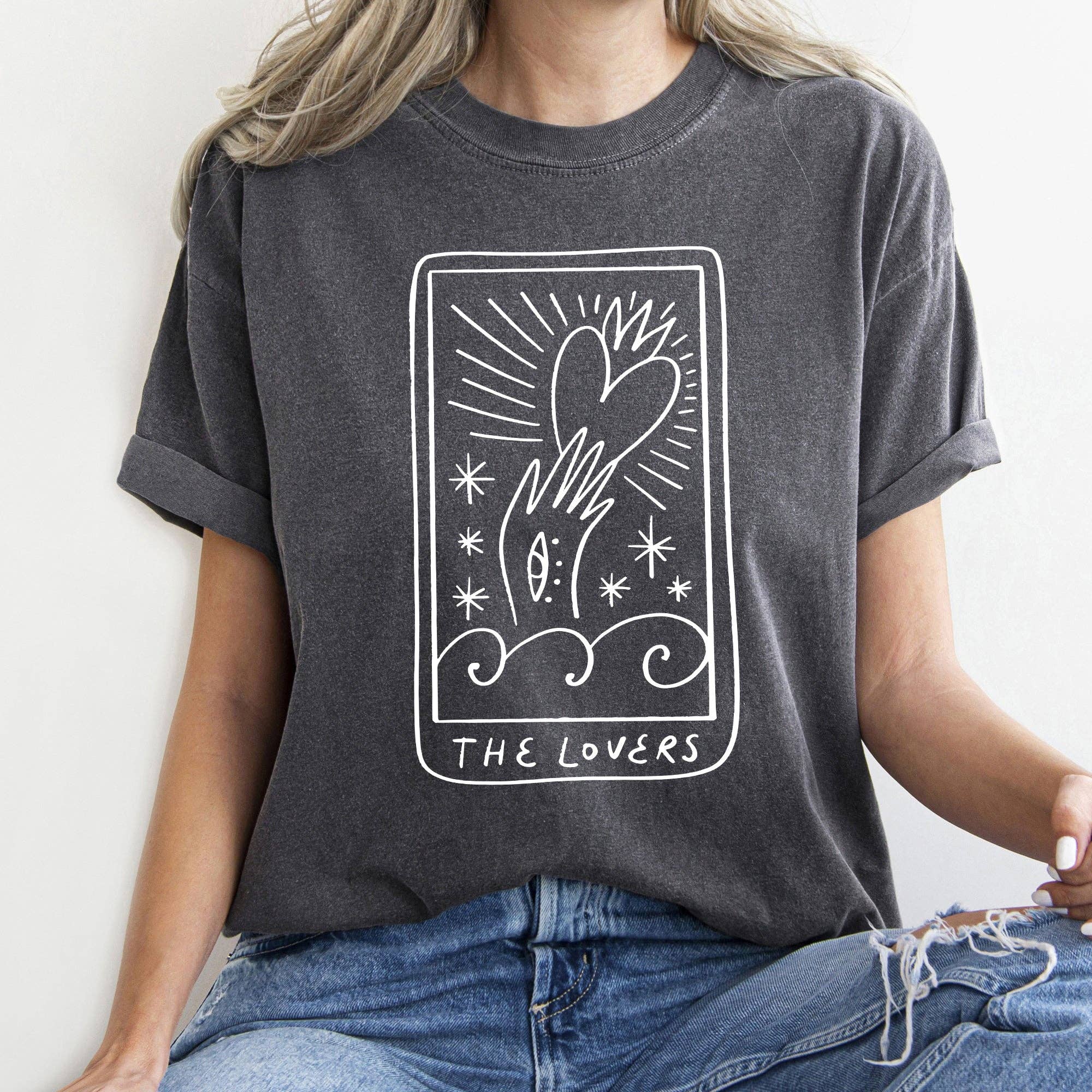 Lovers Tarot, Mystical, Magic, Comfort Colors Tshirt, Valentine's Day Hoodie, Sweatshirt | PodTeesHub.com