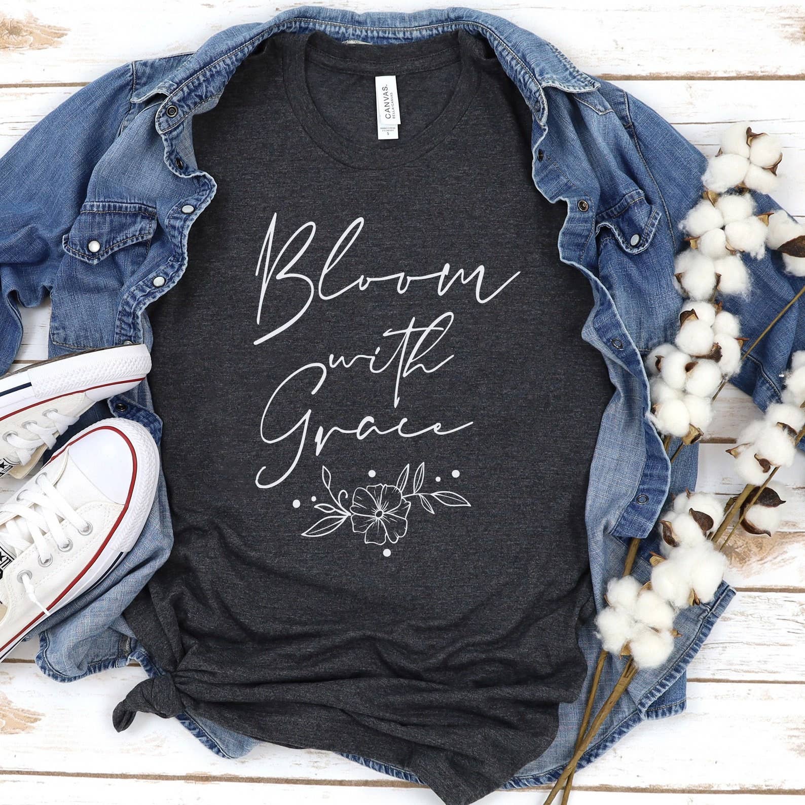 Bloom with Grace T-Shirt Hoodie, Sweatshirt | PodTeesHub.com