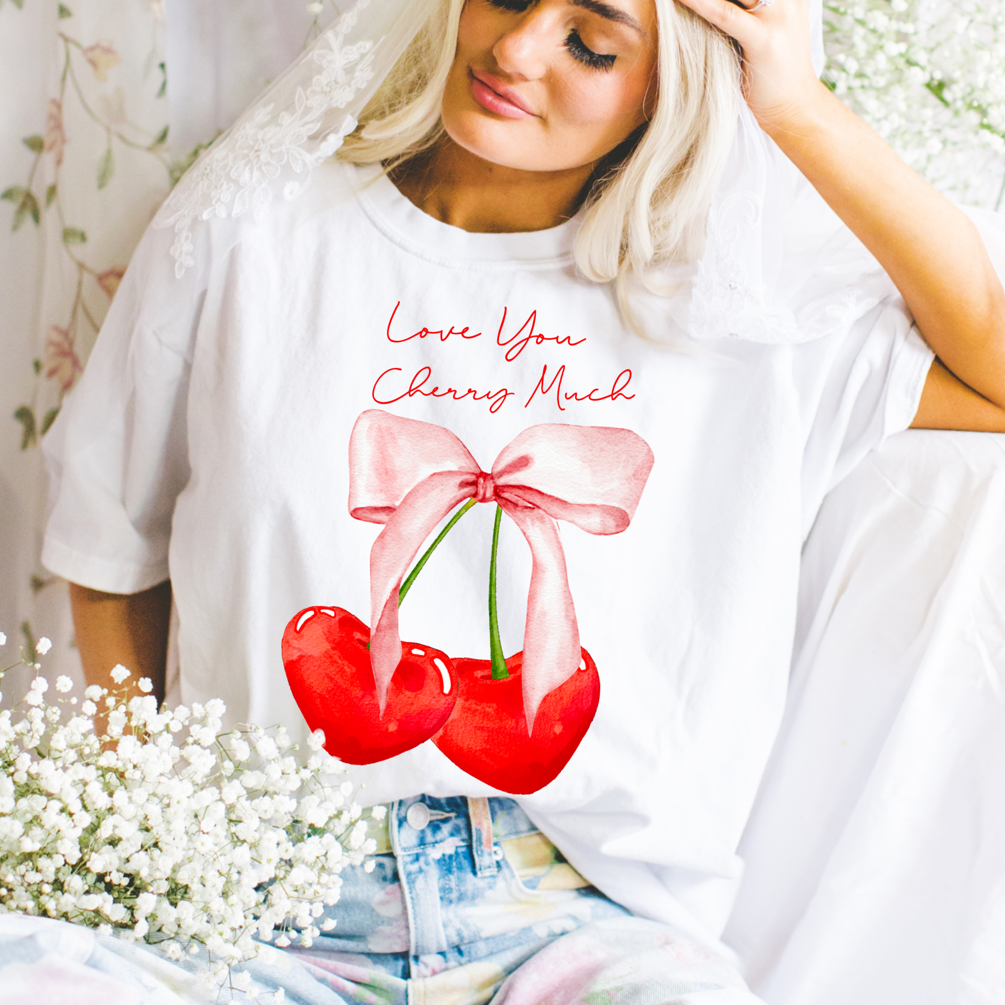 Love You Cherry Much Valentines Graphic Tee Hoodie, Sweatshirt | PodTeesHub.com