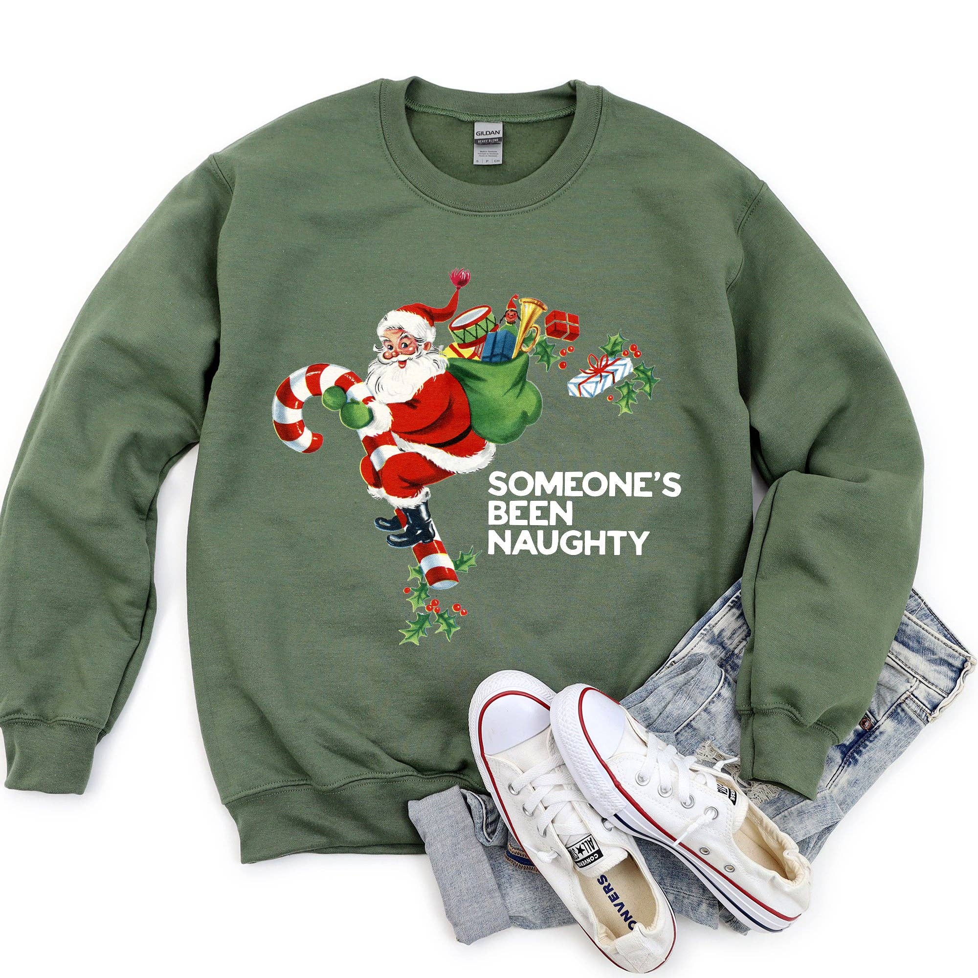 Someone's Been Naughty Santa Christmas Sweatshirt T-Shirts, Hoodie | PodTeesHub.com