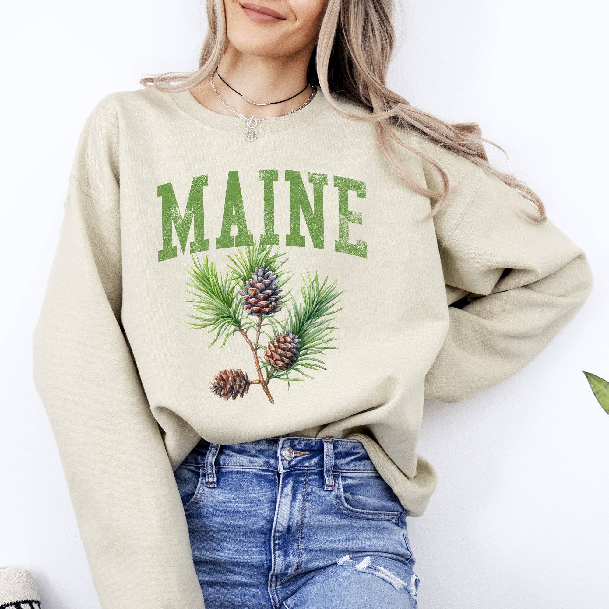 Maine State Flower Sweatshirt T-Shirts, Hoodie | PodTeesHub.com