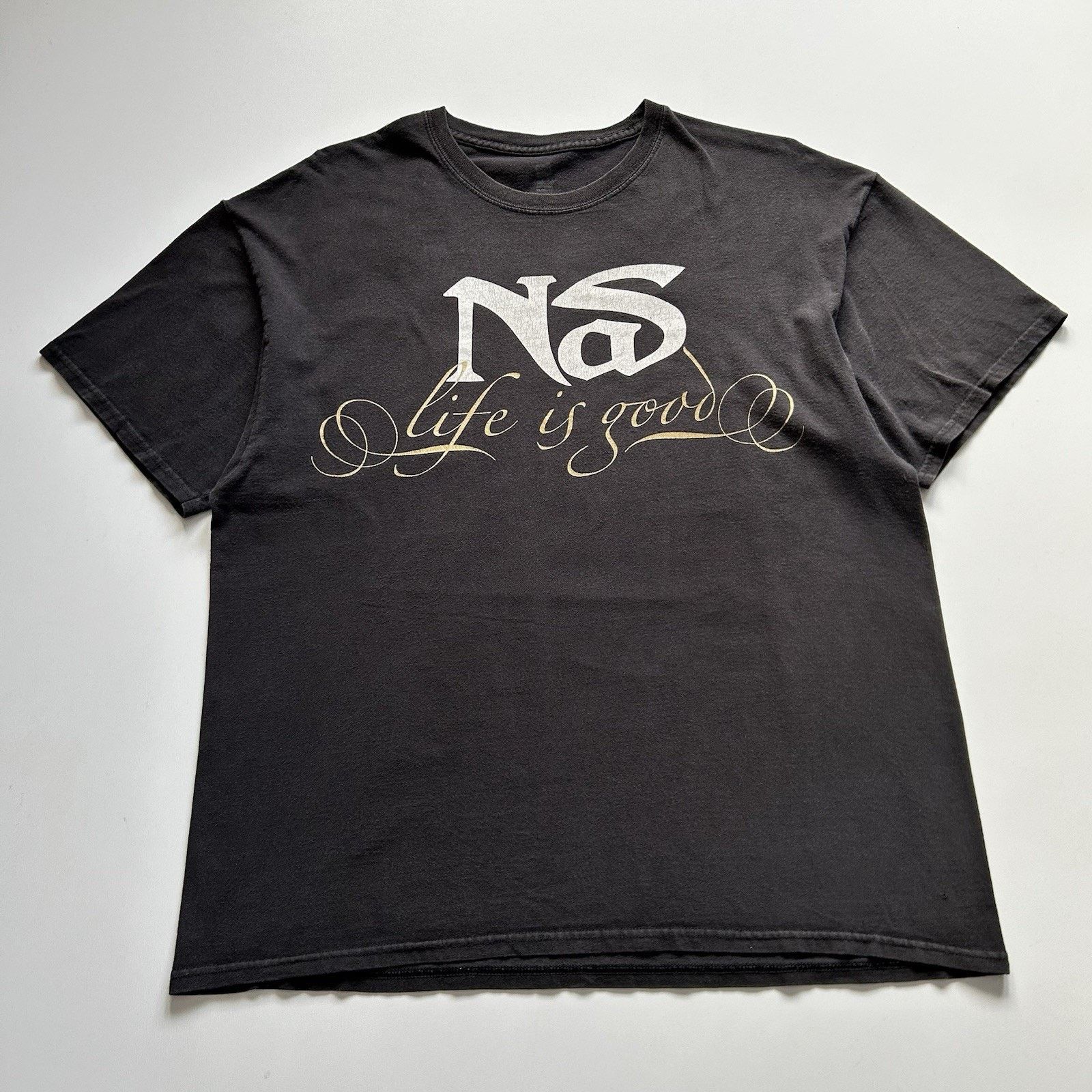 Rap Tees X Vintage Vintage Nas Life Is Good T Shirt Xl Rap Hip Hop Promo Faded Hoodie, Sweatshirt | PodTeesHub.com