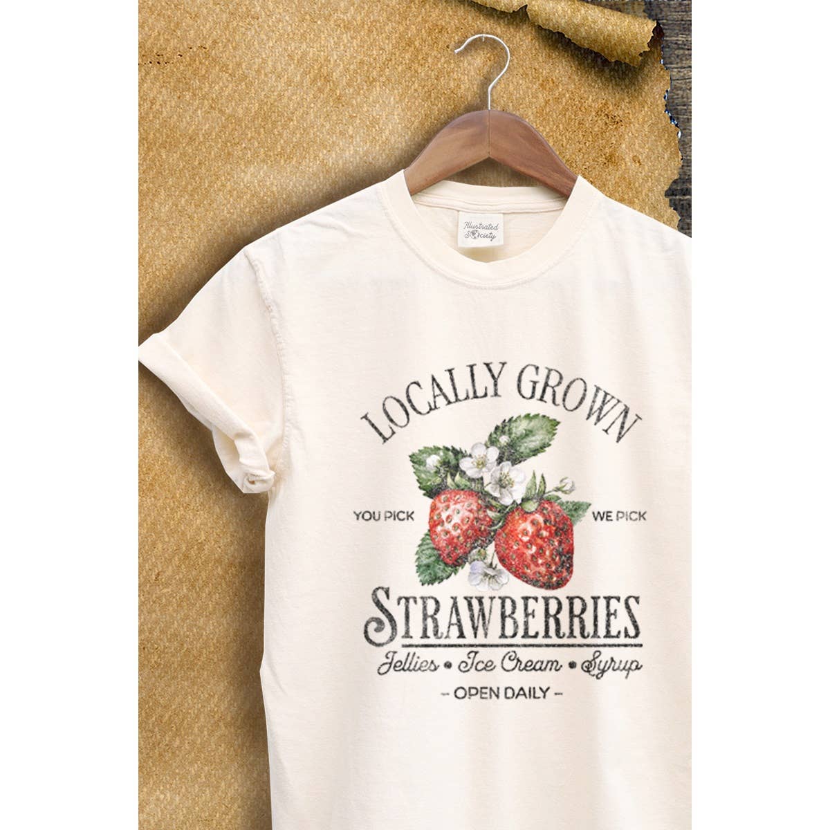 Locally Grown Strawberry Vintage  Graphic Tee Hoodie, Sweatshirt | PodTeesHub.com