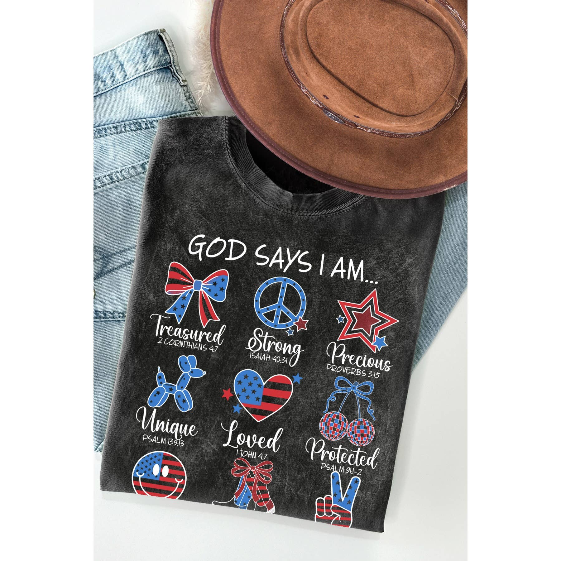God Says I Am Mineral Washed T Shirt Hoodie, Sweatshirt | PodTeesHub.com