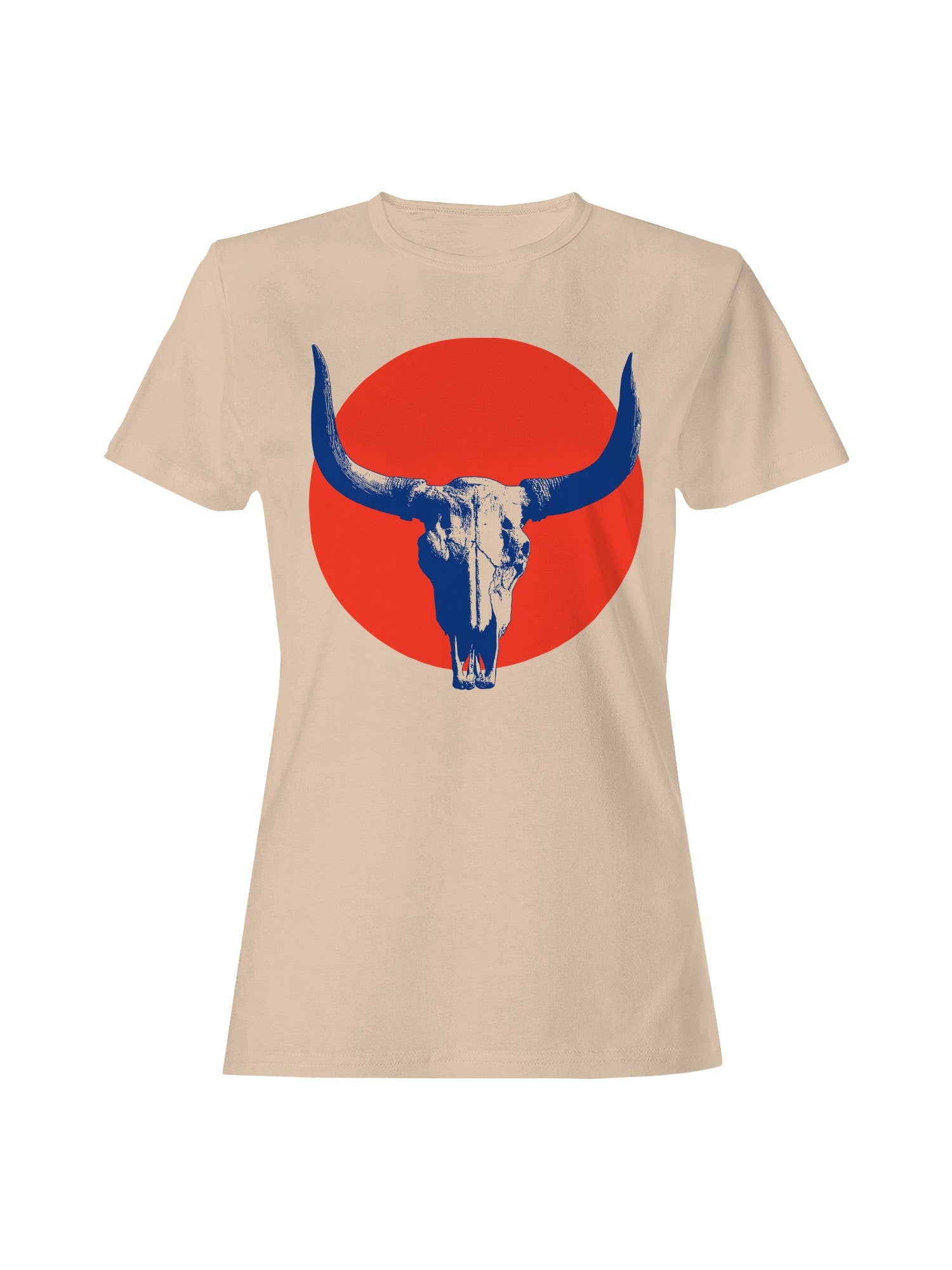Western Skull Art with Red Sun Women's T-Shirt Hoodie, Sweatshirt | PodTeesHub.com