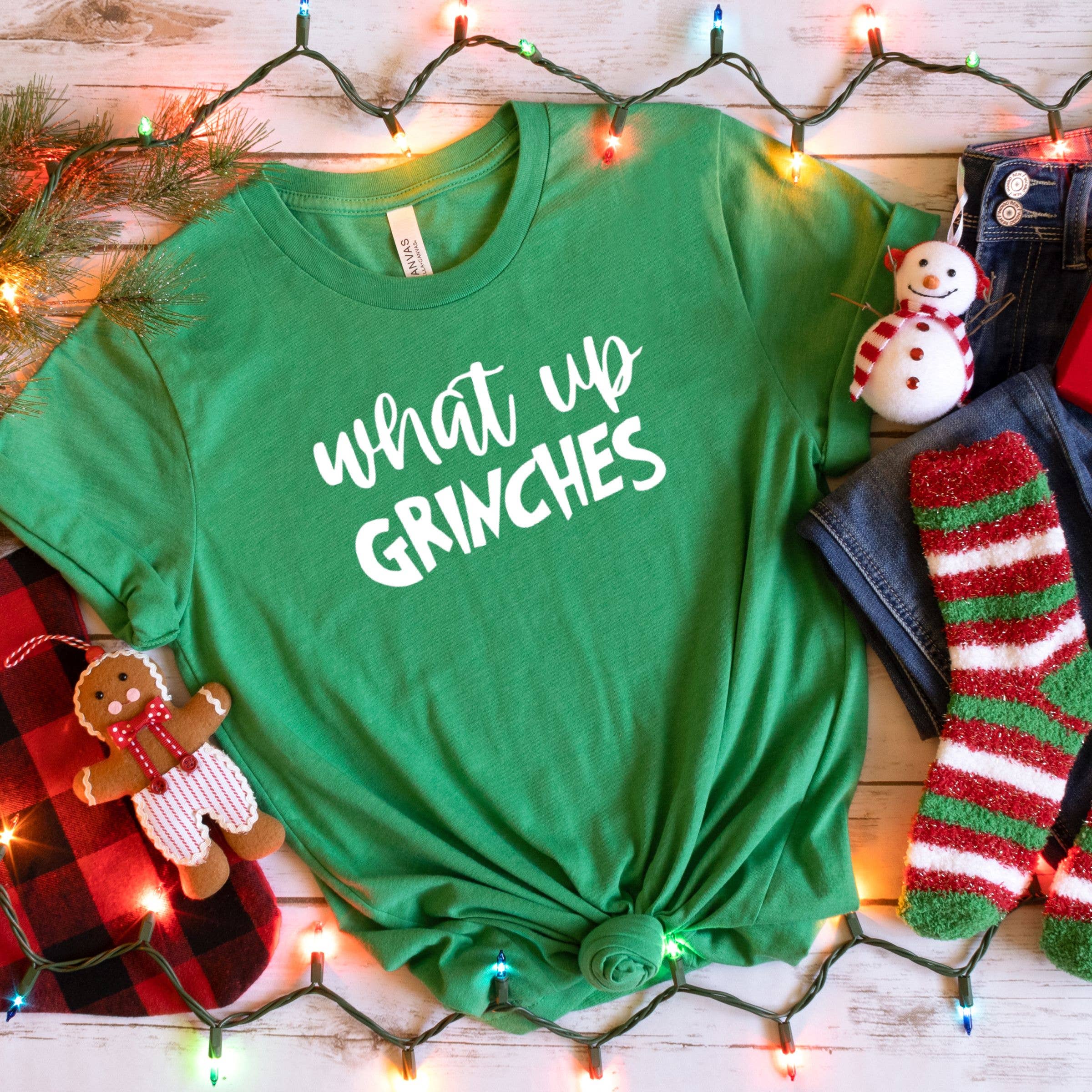 What Up Grinches Christmas Tee - Graphic Christmas Tee Hoodie, Sweatshirt | PodTeesHub.com