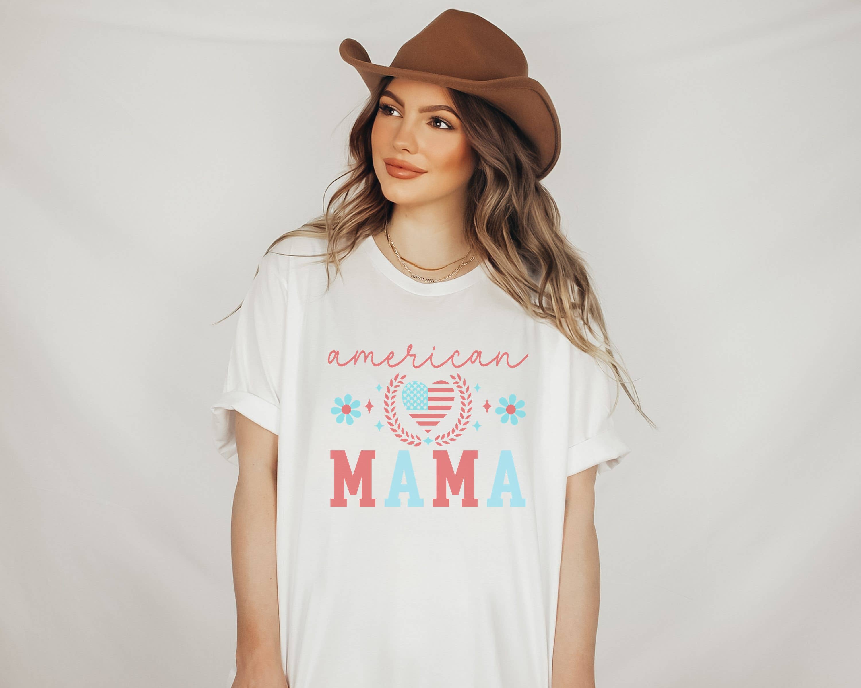 American Mama College Tee | Patriotic T Shirt Hoodie, Sweatshirt | PodTeesHub.com