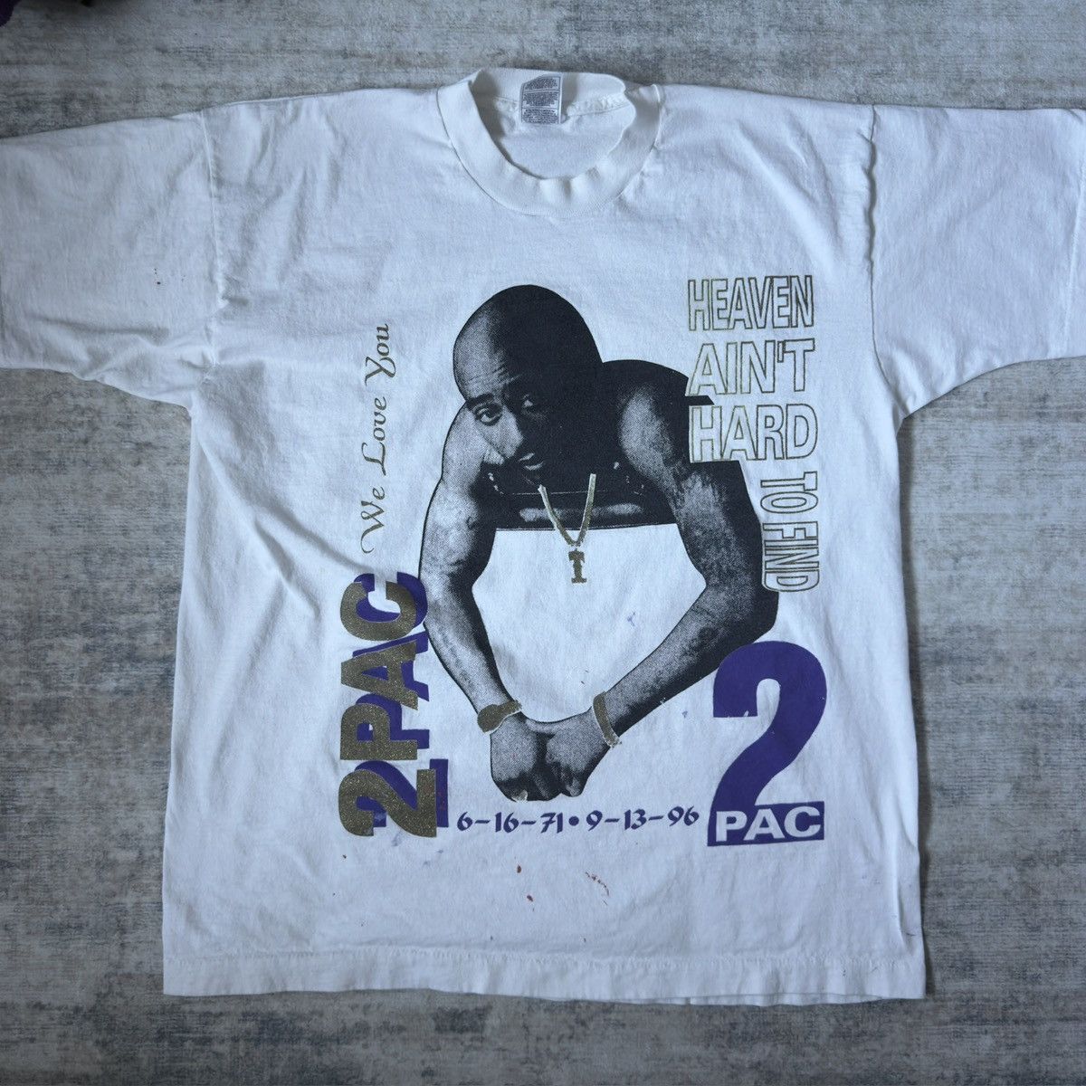Vintage Tupac Heaven Aint Hard Find Memorial Rap Xl T-Shirts, Hoodie, Sweatshirt