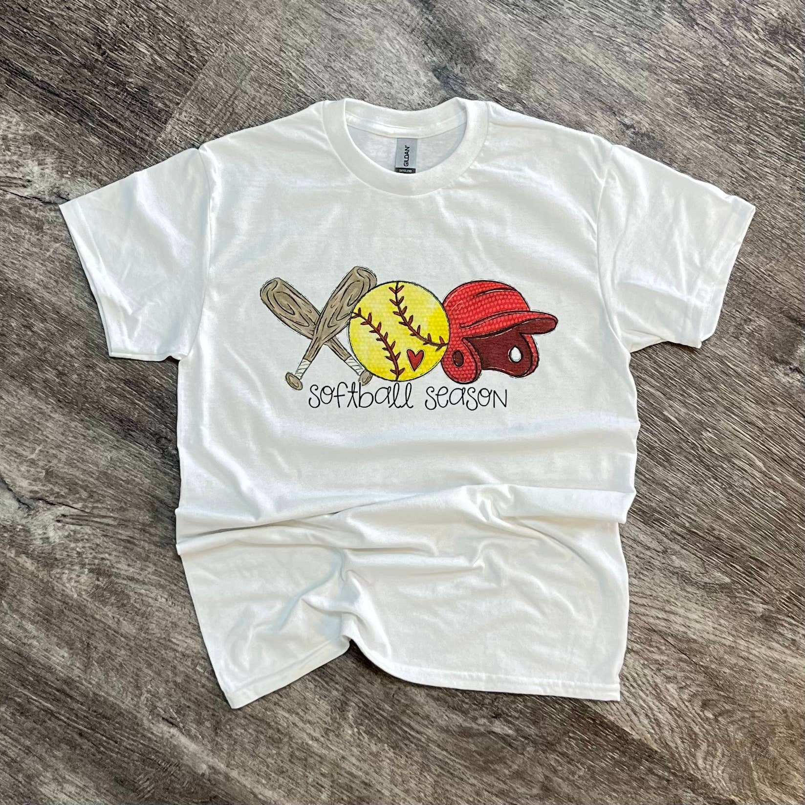 Softball Season On White Tee Hoodie, Sweatshirt | PodTeesHub.com