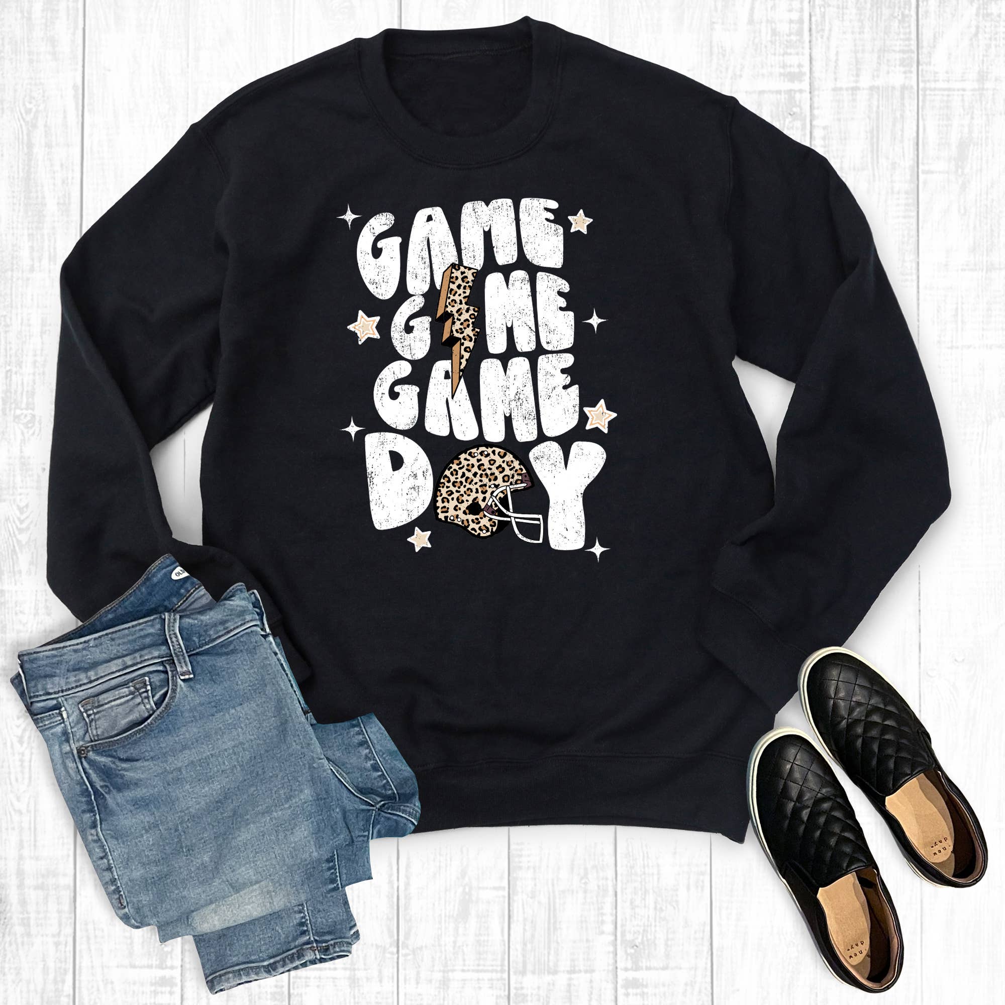 Leopard Football Game Day Stars Sweatshirt T-Shirts, Hoodie | PodTeesHub.com