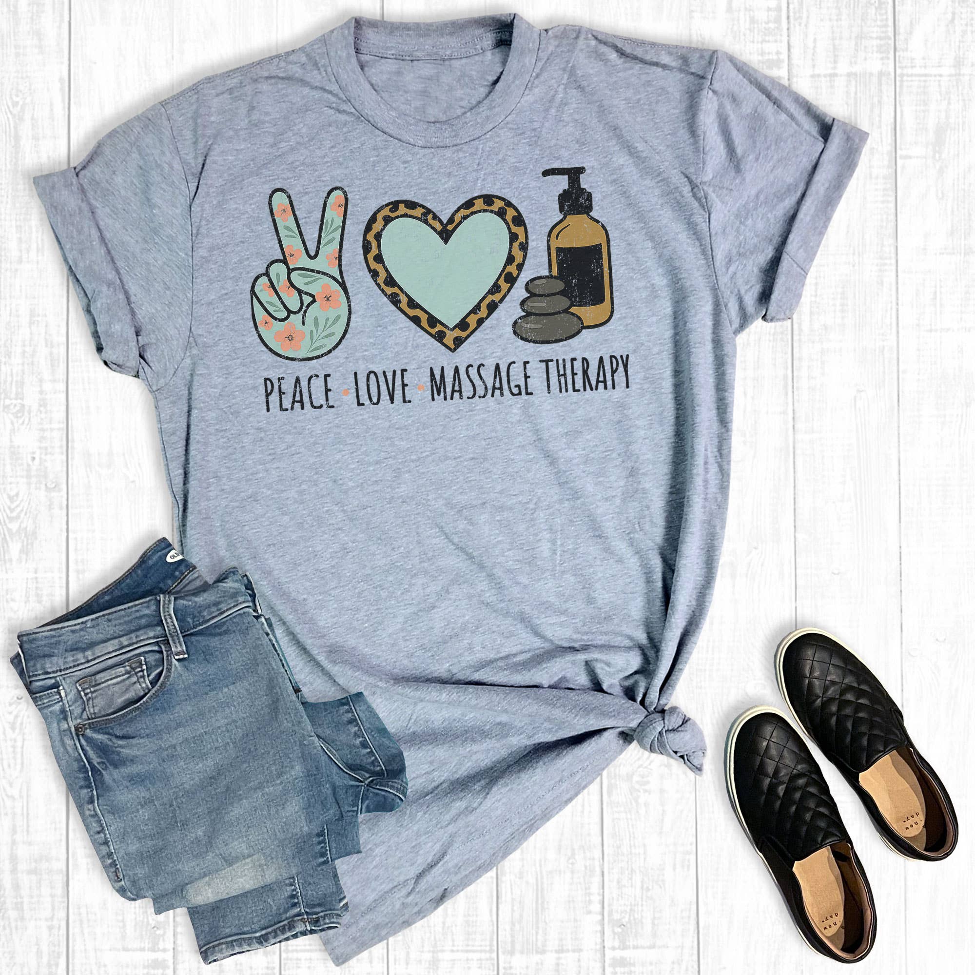 Peace Love Massage Graphic Tee Hoodie, Sweatshirt | PodTeesHub.com
