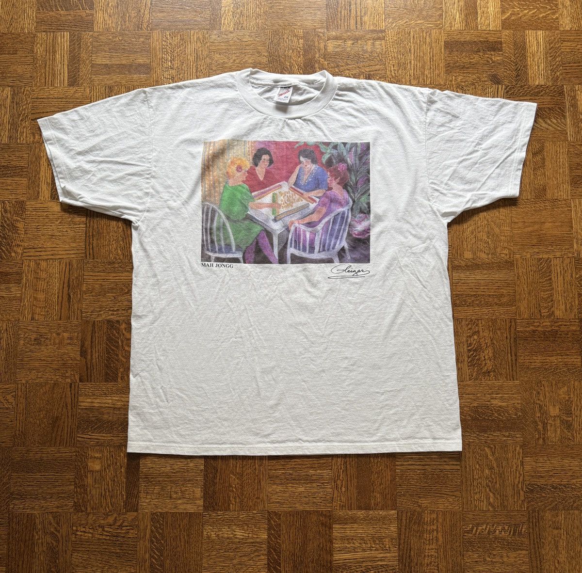 Vintage 90s Mah Jongg Gleiger Art Graphic Tee Hoodie, Sweatshirt | PodTeesHub.com