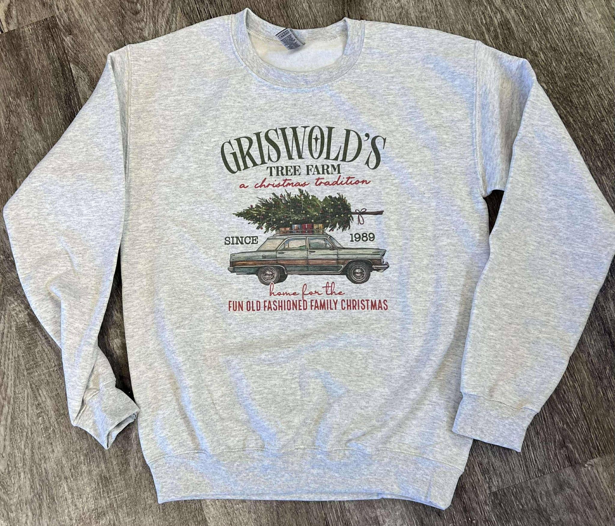 Griswold's Tree Farm On Ash Gray Sweatshirt T-Shirts, Hoodie | PodTeesHub.com