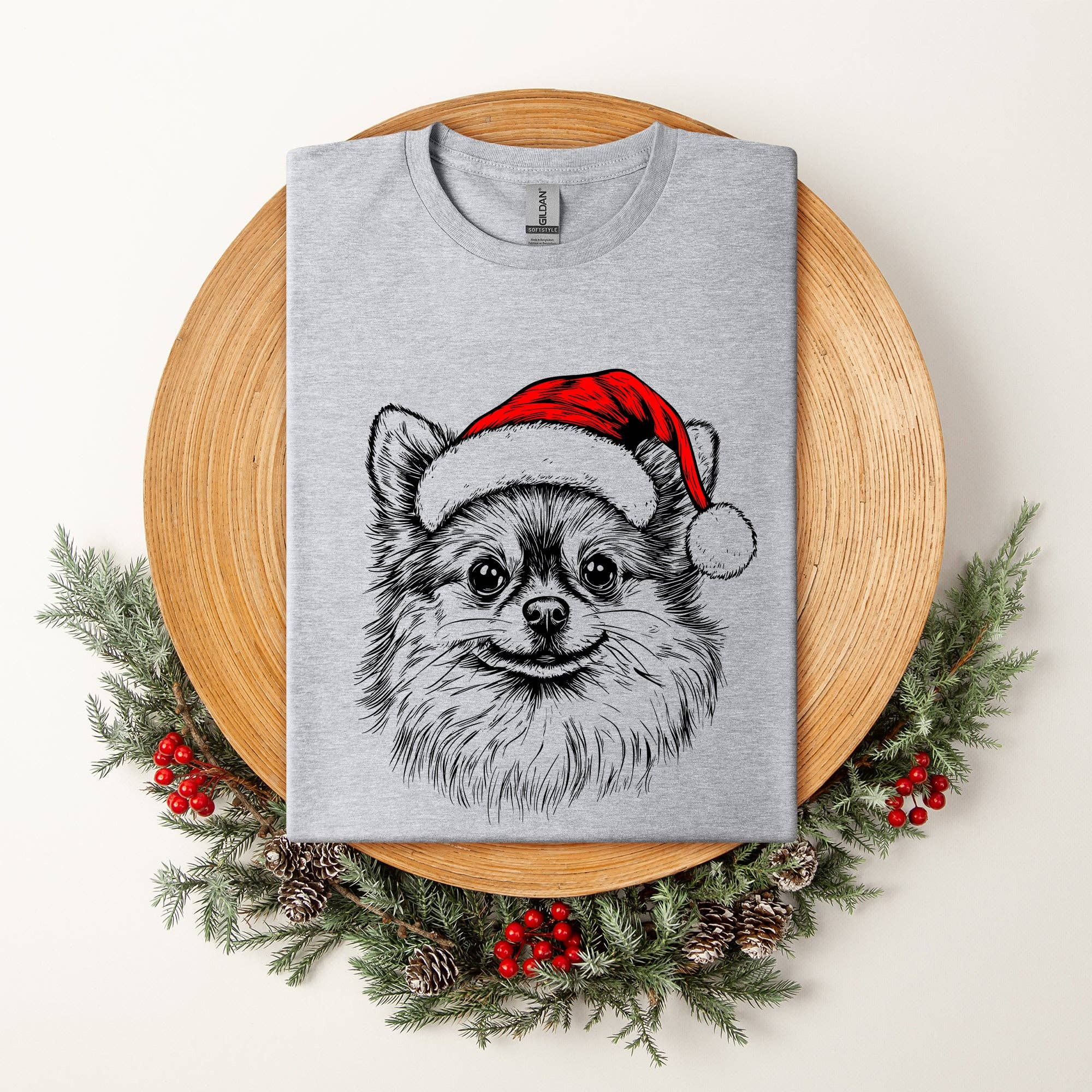 Pomeranian, Santa, Dog, Christmas, Dog Lover, Pet T-Shirt Hoodie, Sweatshirt | PodTeesHub.com
