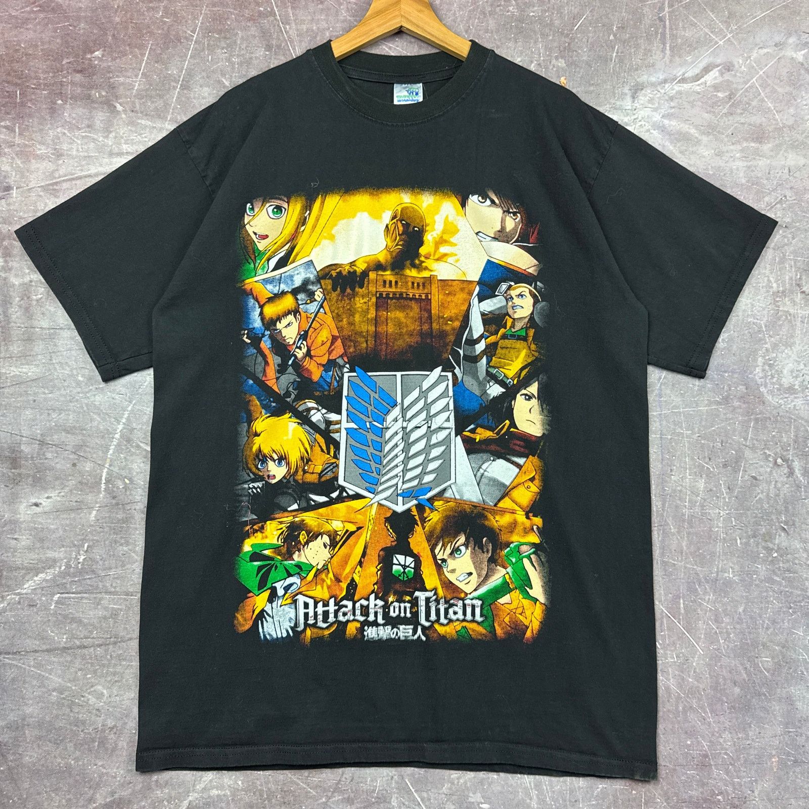 Vintage 00s Black Attack On Titan Anime Graphic Shirt Large 3586 Hoodie, Sweatshirt | PodTeesHub.com
