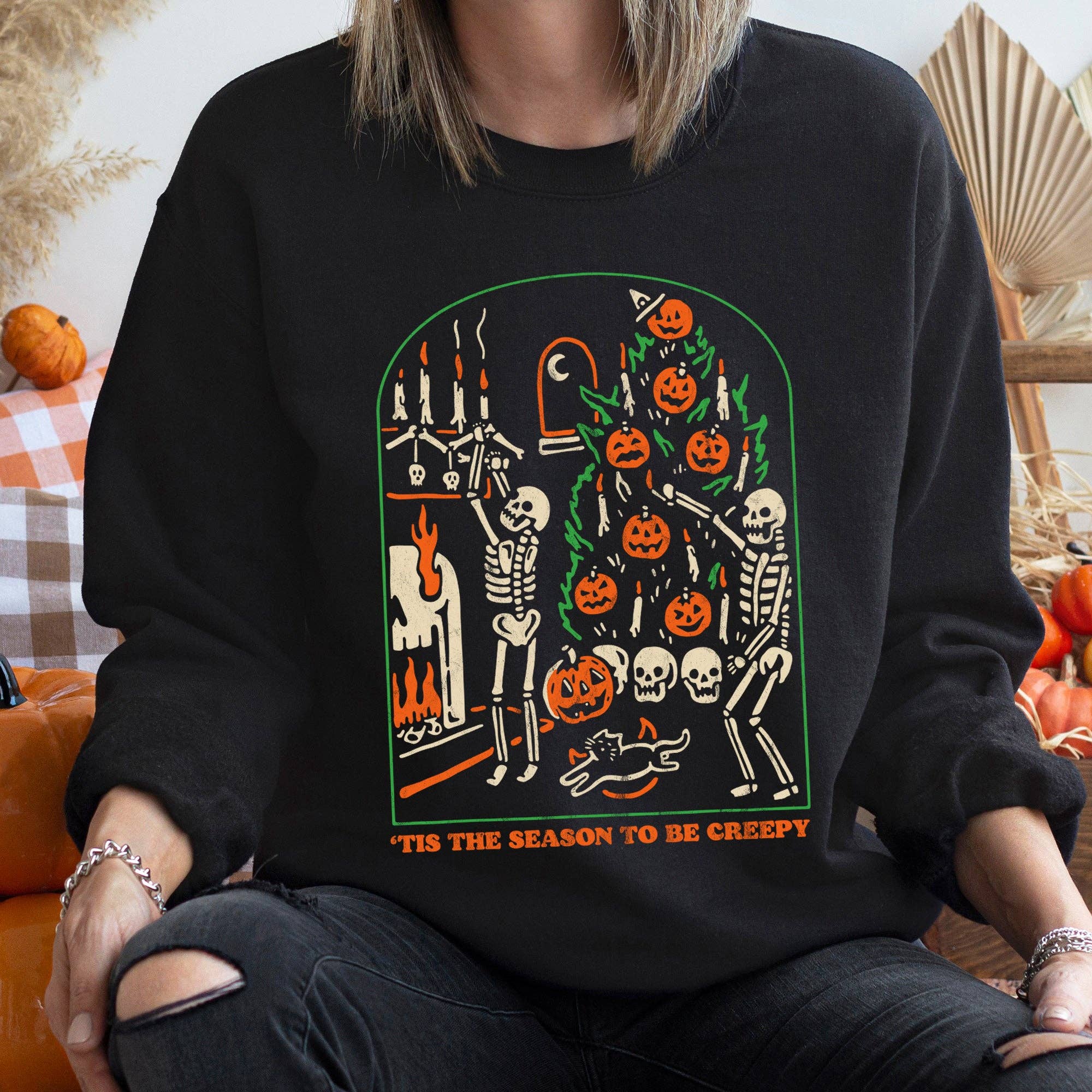 Tis the Season To Be Creepy Halloween Sweatshirt T-Shirts, Hoodie | PodTeesHub.com