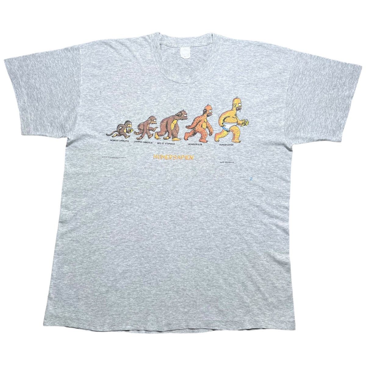 Vintage 1996 The Simpsons Homersapien Evolution Cartoon Tee Hoodie, Sweatshirt | PodTeesHub.com