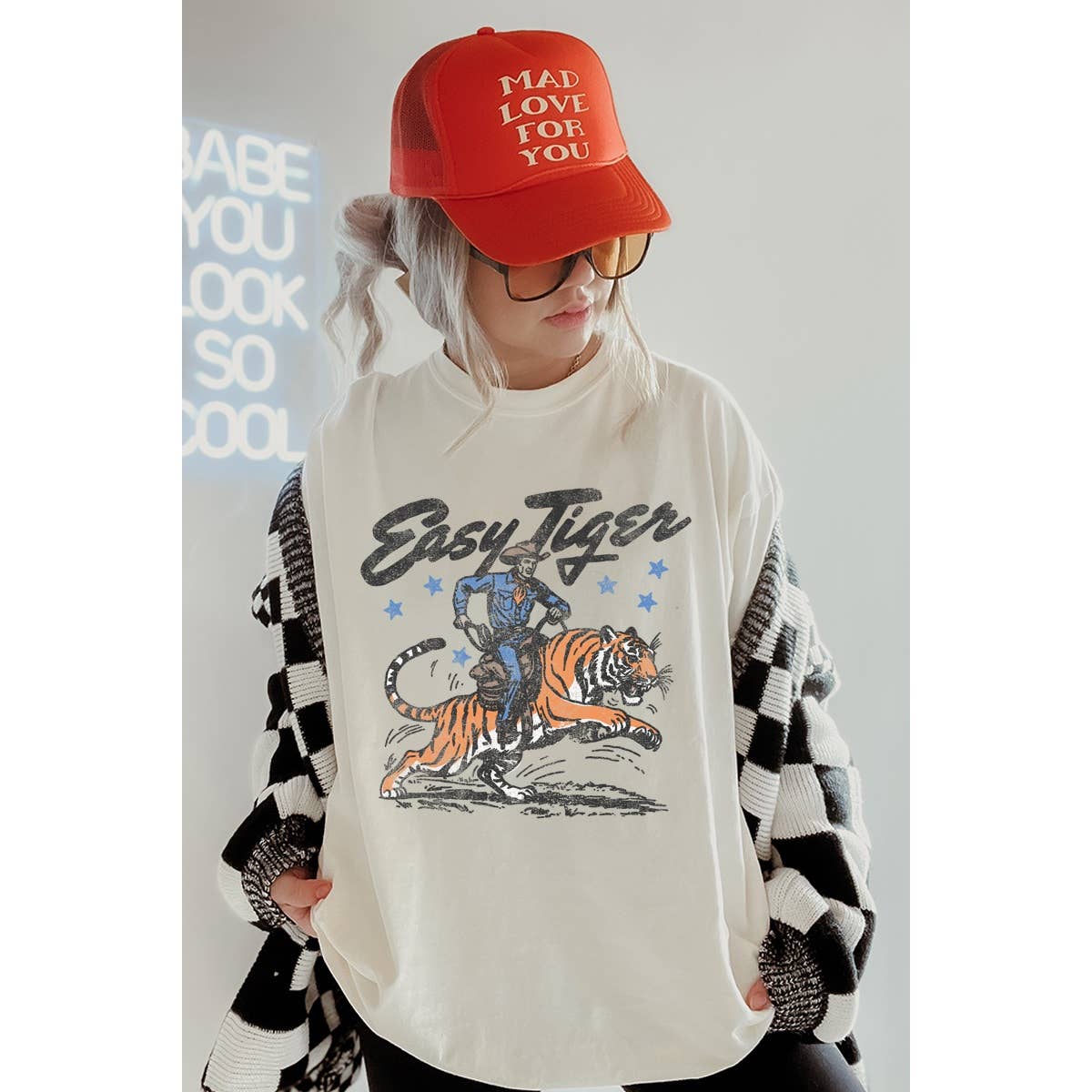 Easy Tiger Vintage Graphic Oversized Tee Hoodie, Sweatshirt | PodTeesHub.com